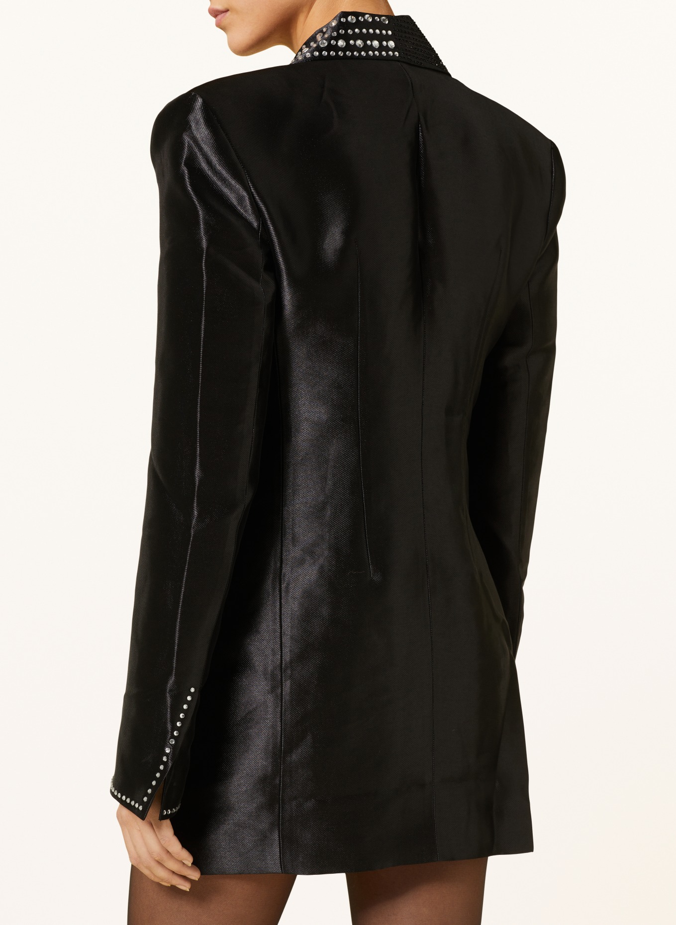 ROTATE Blazer dress with decorative gems, Color: BLACK (Image 4)