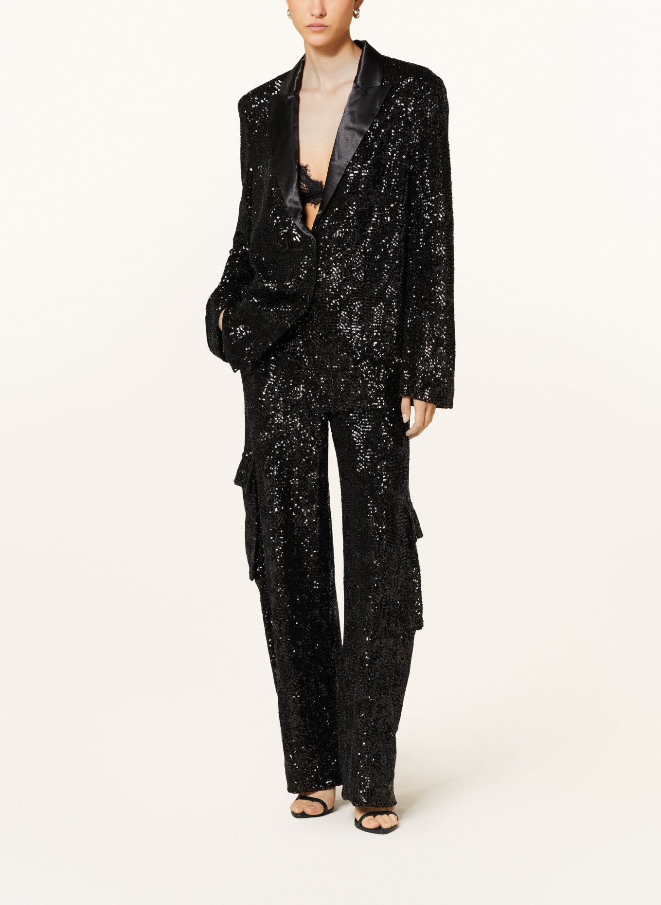 ROTATE Blazer with sequins, Color: BLACK (Image 2)
