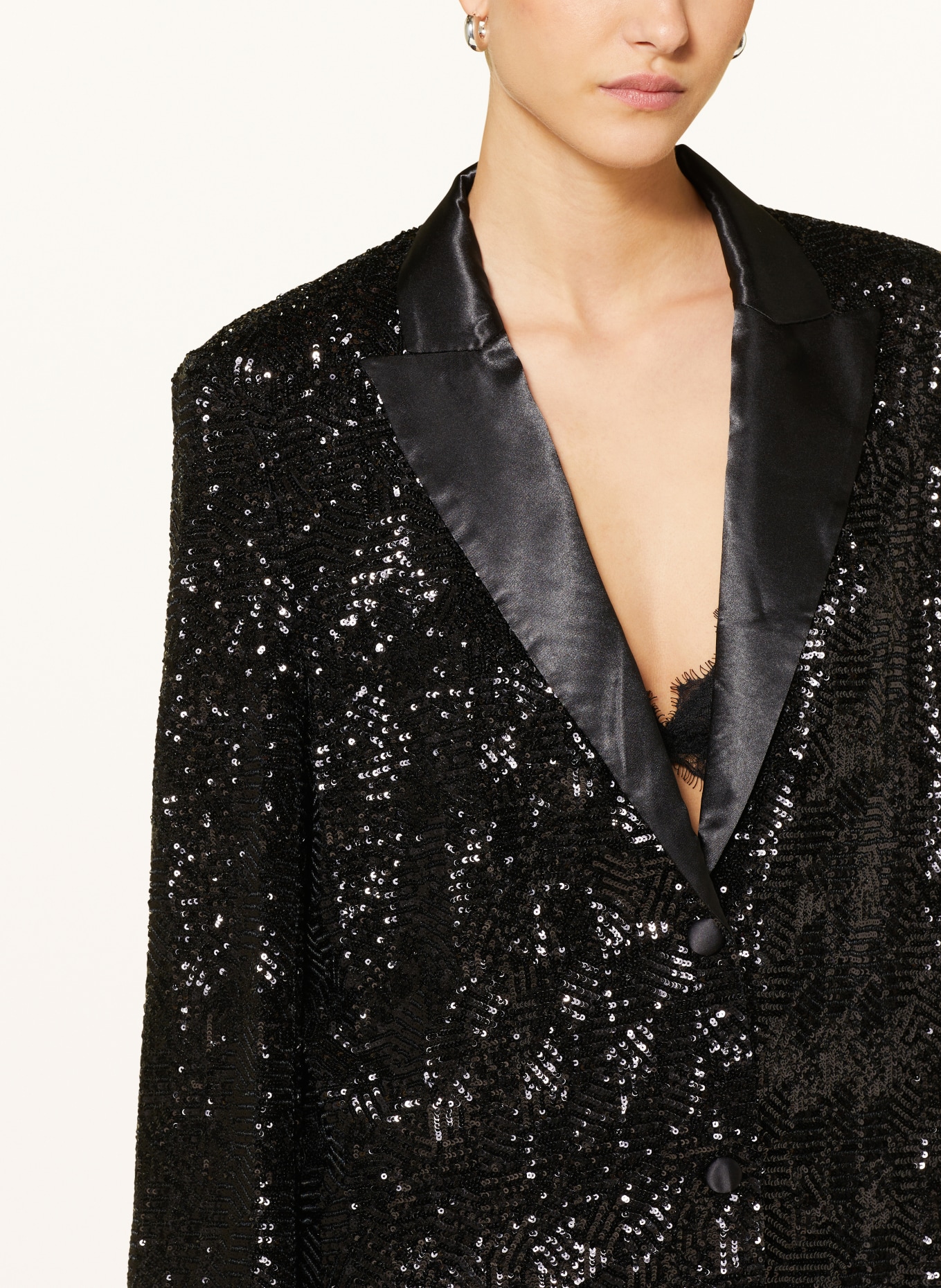 ROTATE Blazer with sequins, Color: BLACK (Image 4)