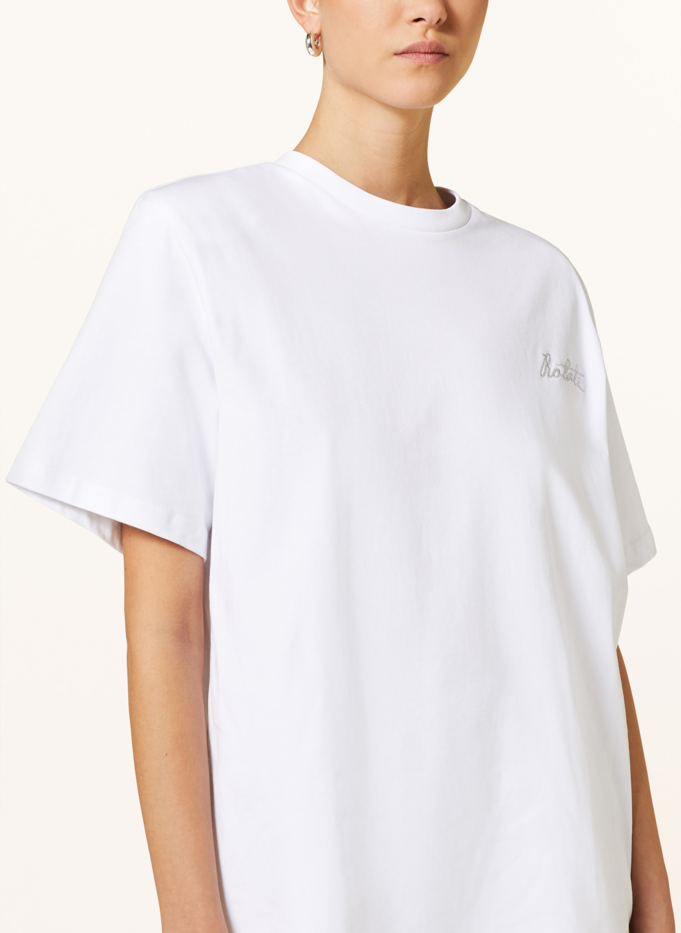 ROTATE T-shirt with glitter thread, Color: WHITE (Image 4)