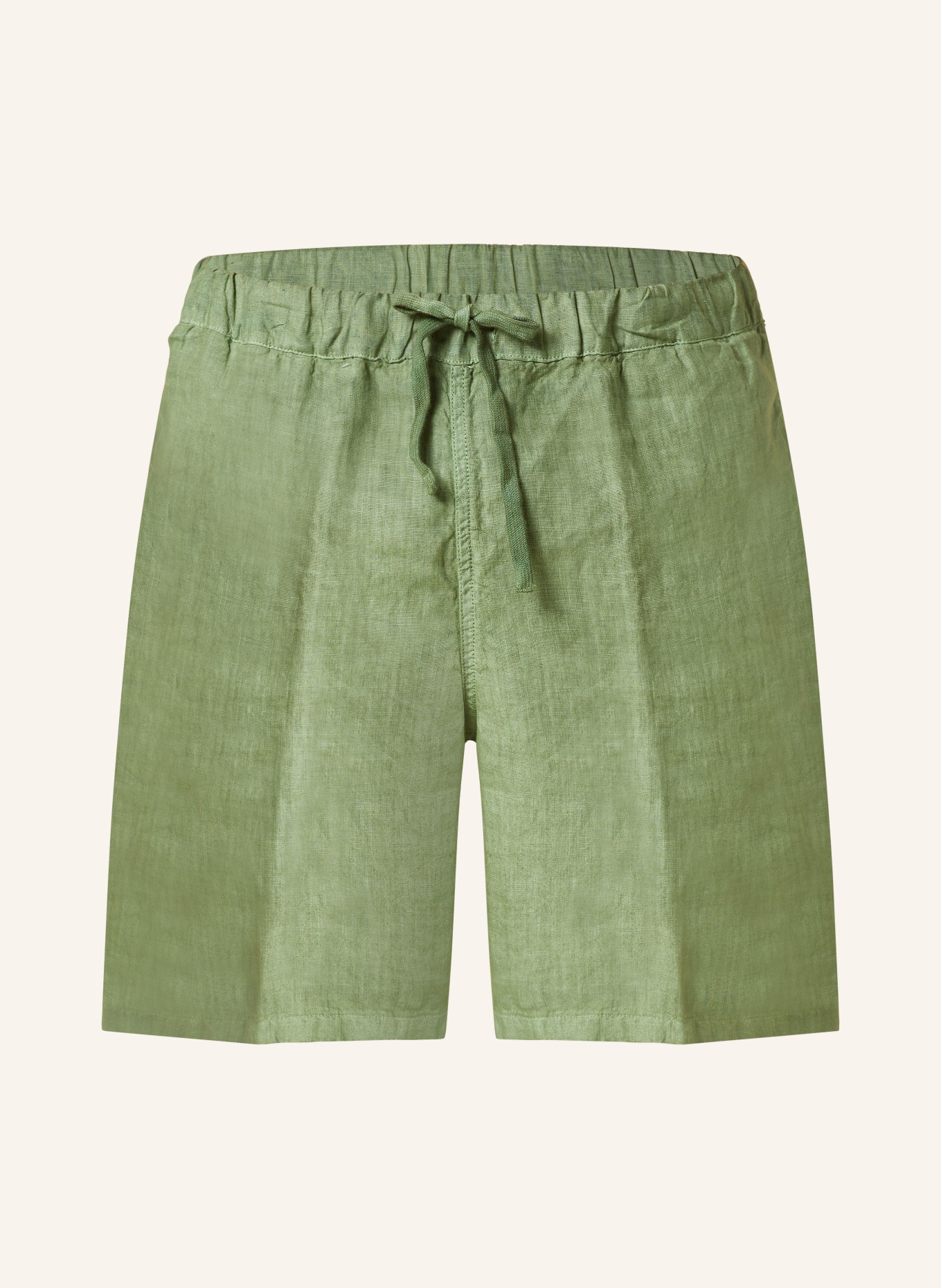 120%lino Linen shorts, Color: DARK GREEN (Image 1)