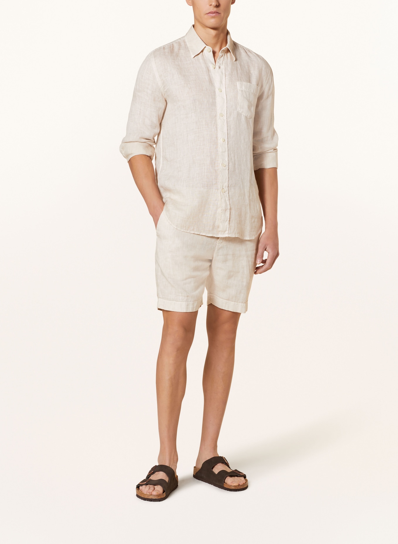 120%lino Linen shirt regular fit, Color: LIGHT BROWN (Image 2)