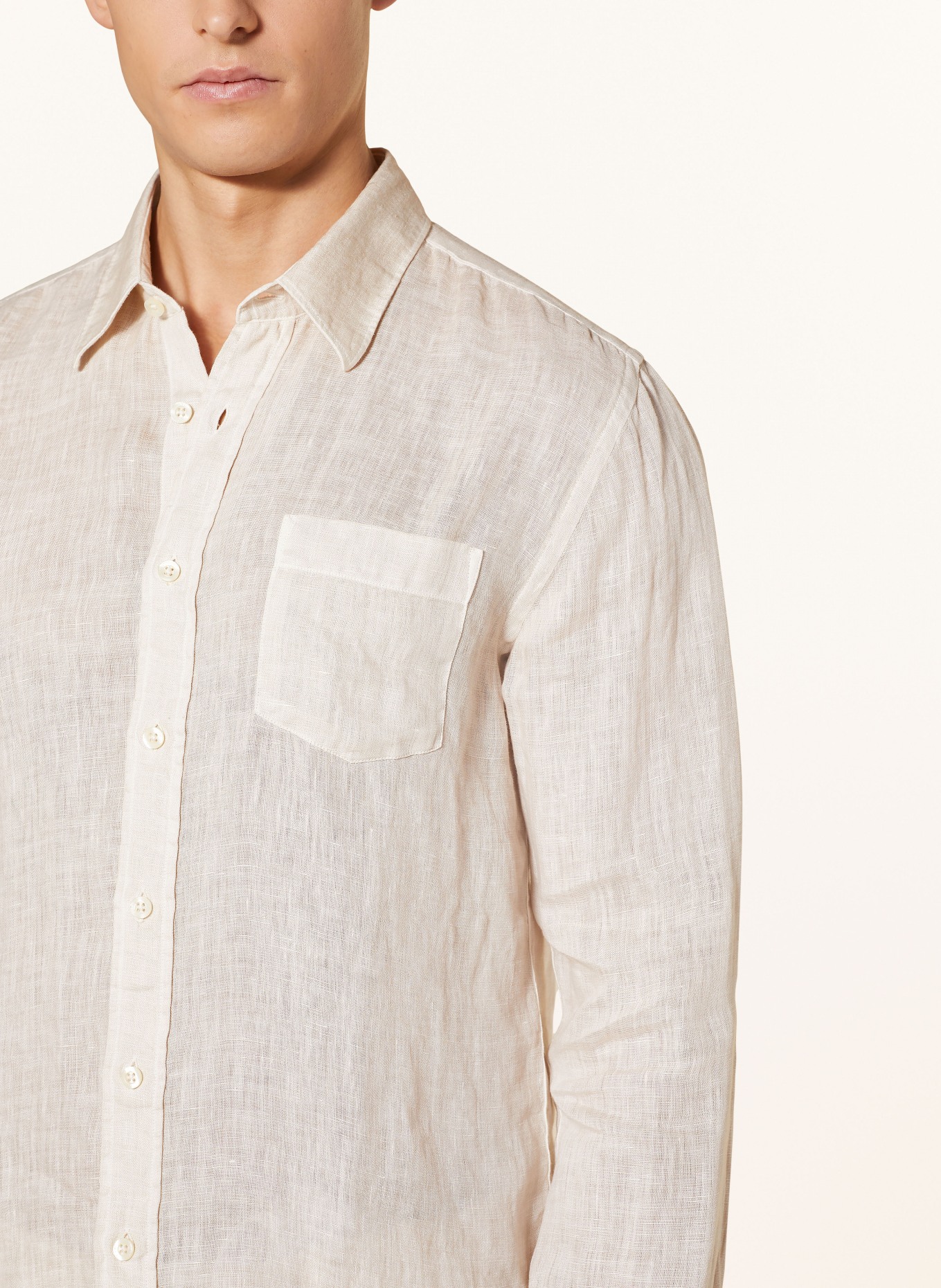 120%lino Linen shirt regular fit, Color: LIGHT BROWN (Image 4)