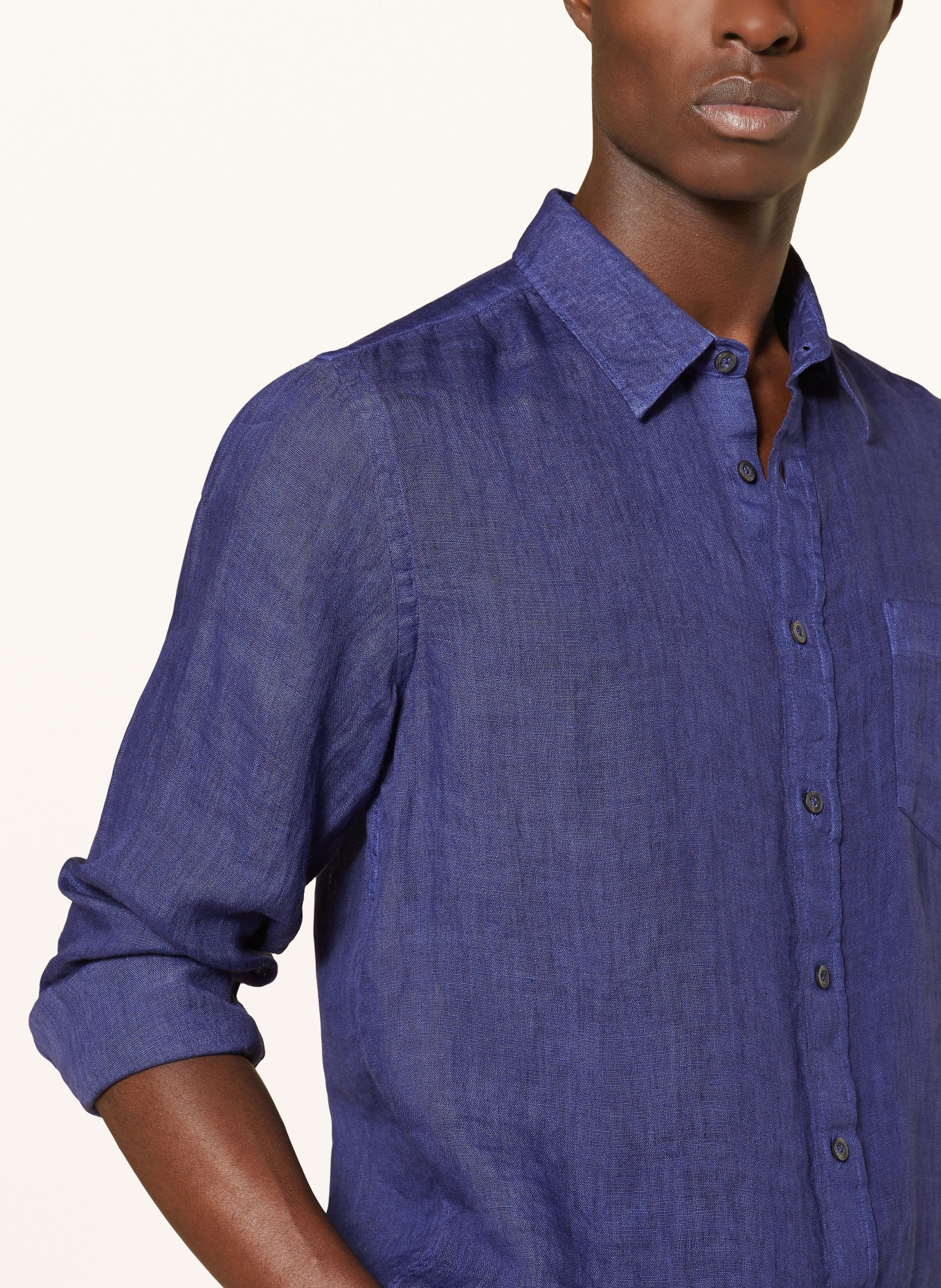 120%lino Linen shirt regular fit: DARK BLUE
