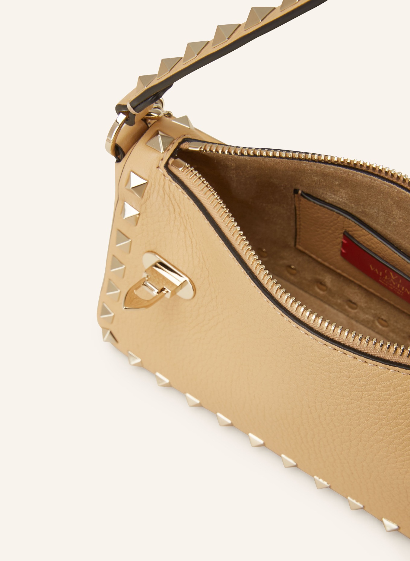 VALENTINO GARAVANI Handbag ROCKSTUD with rivets, Color: LIGHT BROWN (Image 3)