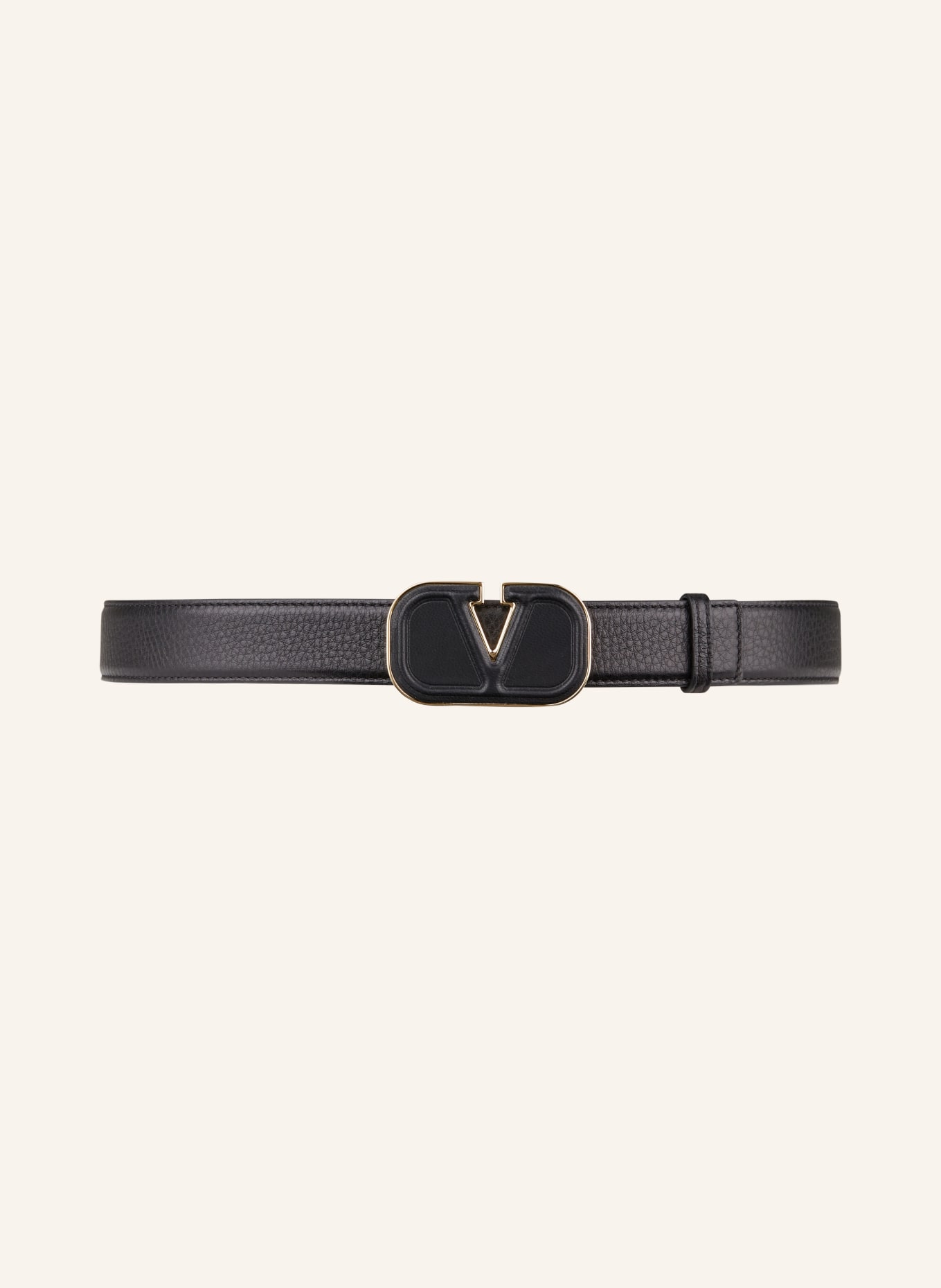 VALENTINO GARAVANI Leather belt VLOGO, Color: BLACK (Image 2)