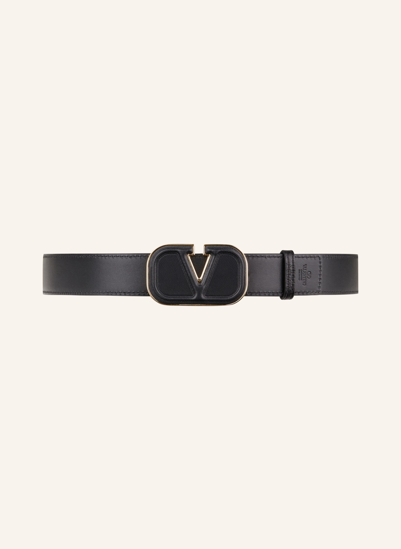 VALENTINO GARAVANI Leather belt VLOGO, Color: BLACK (Image 3)