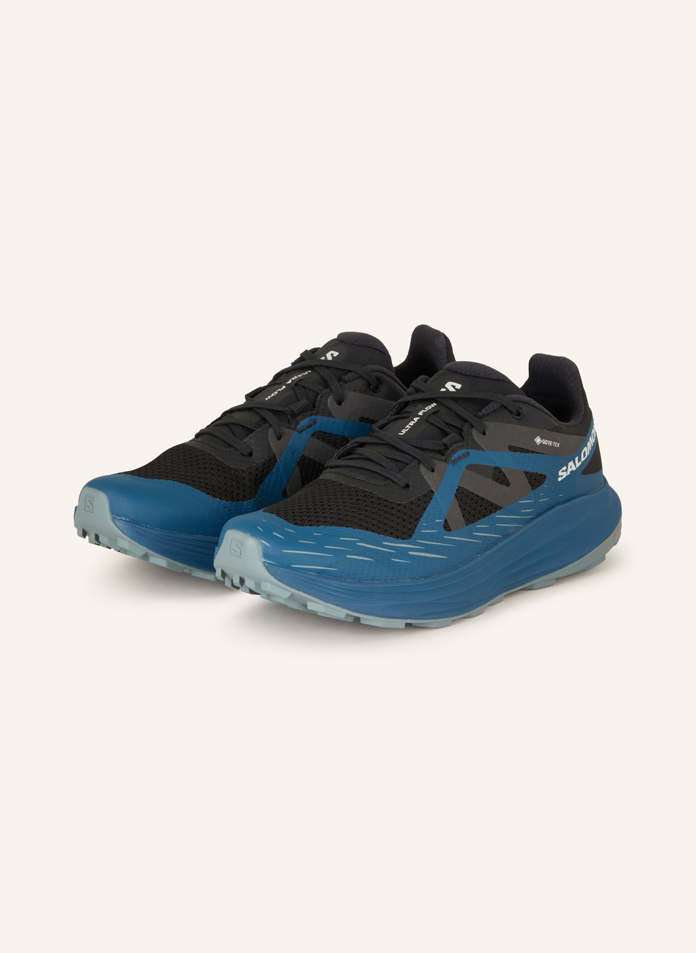 SALOMON Trail running shoes ULTRA FLOW GTX, Color: BLACK/ TEAL (Image 1)