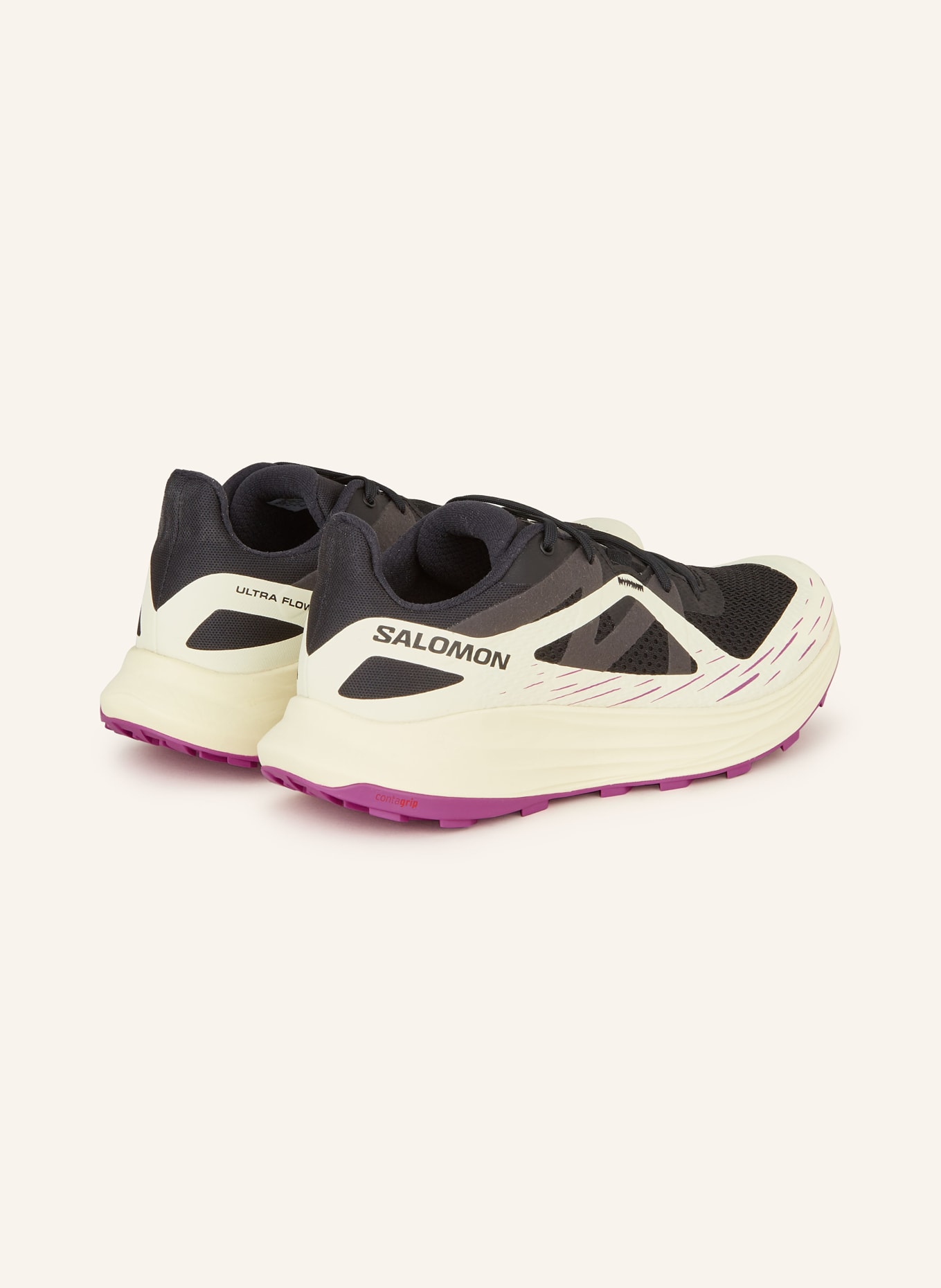SALOMON Trail running shoes ULTRA FLOW, Color: BLACK/ ECRU (Image 2)
