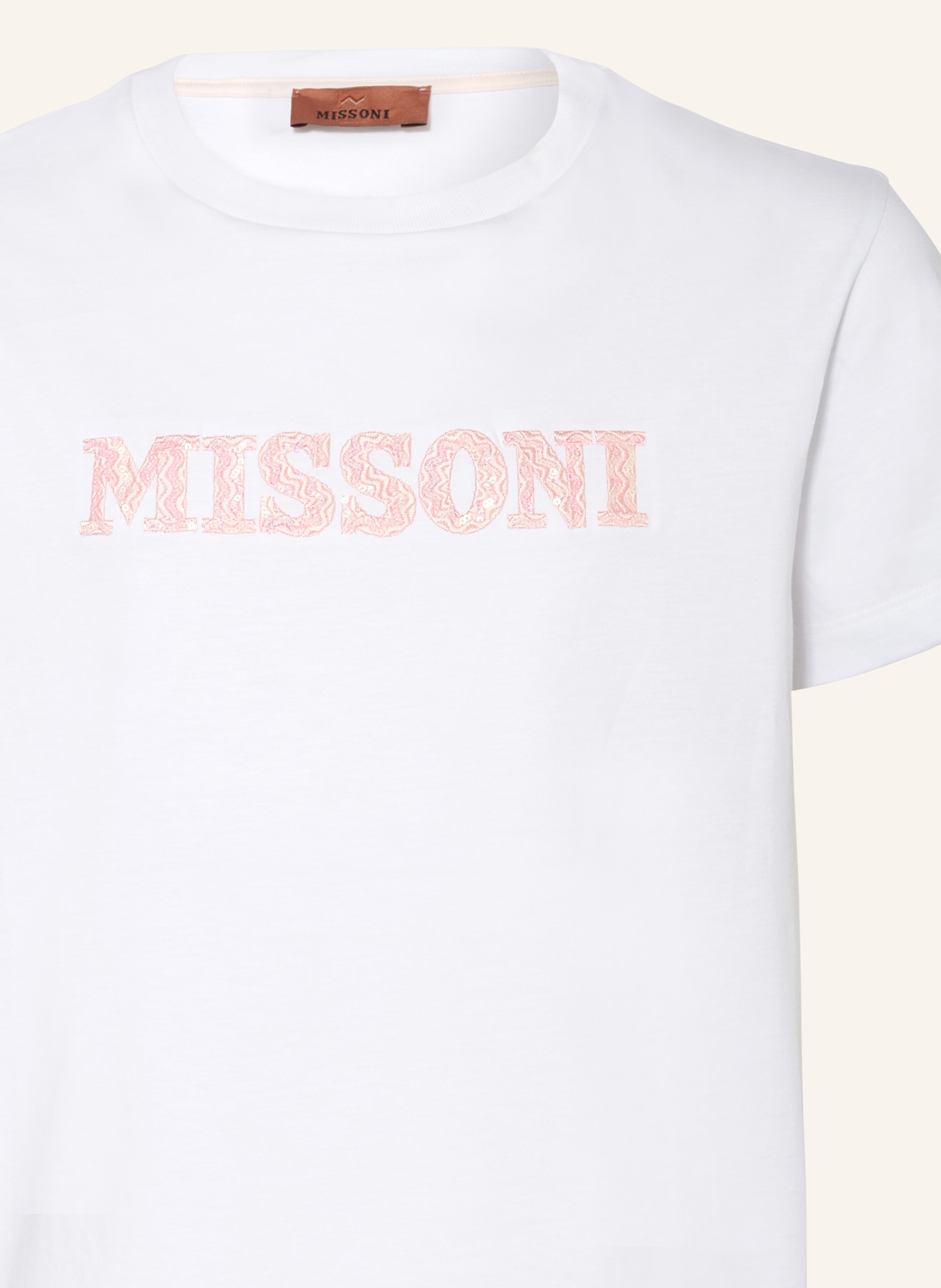 MISSONI T-shirt z cekinami, Kolor: BIAŁY (Obrazek 3)