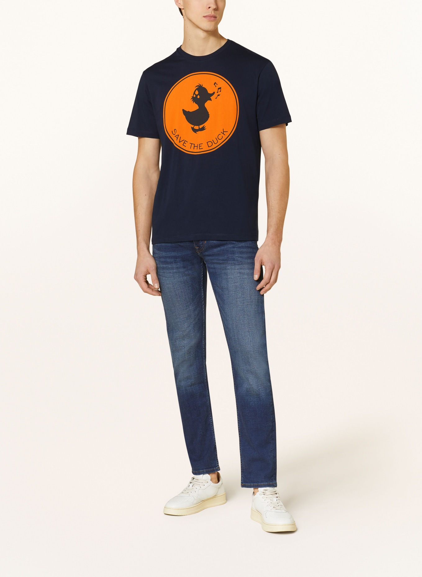 SAVE THE DUCK T-shirt SABIK, Kolor: GRANATOWY/ POMARAŃCZOWY (Obrazek 2)