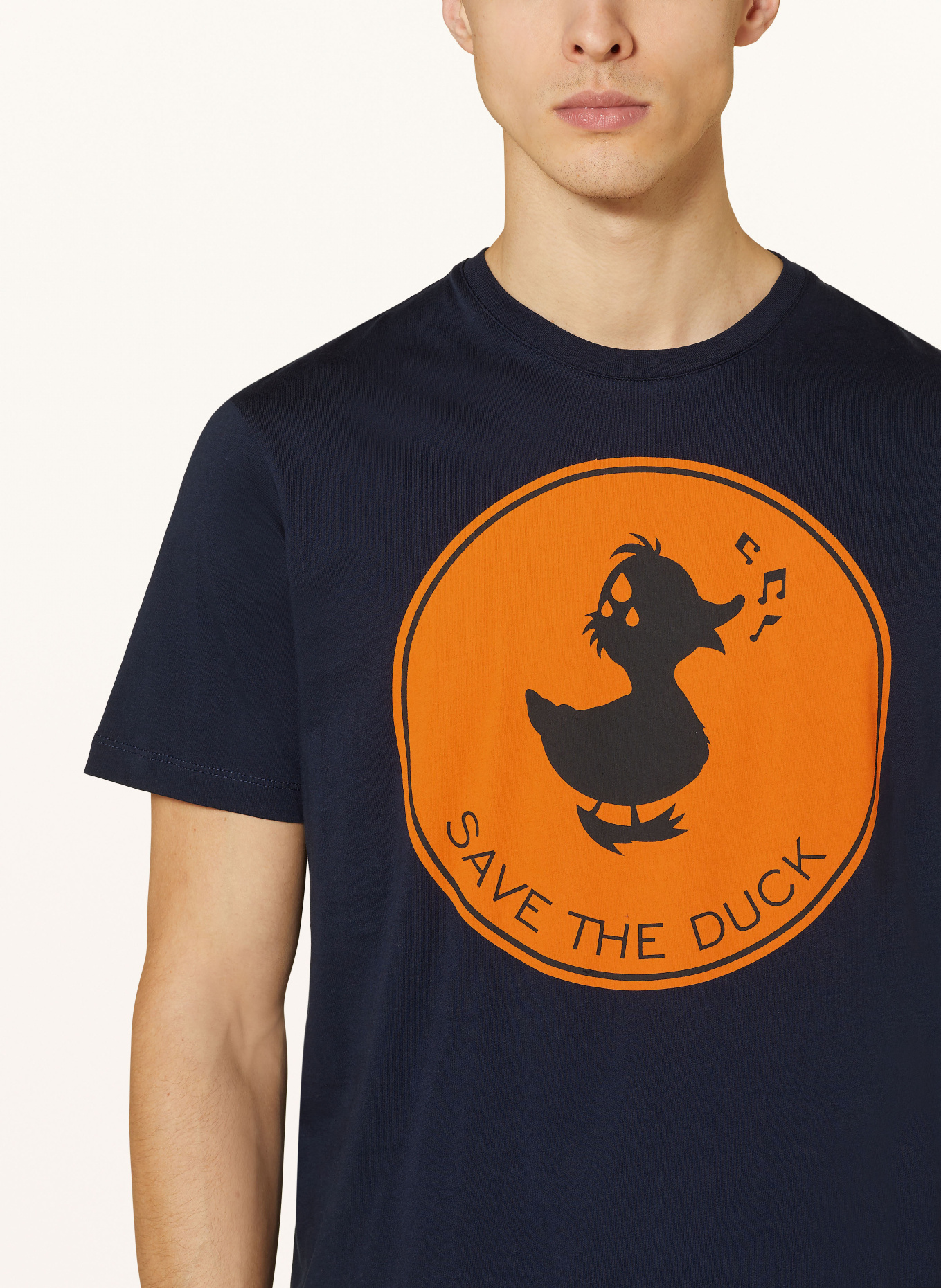 SAVE THE DUCK T-shirt SABIK, Kolor: GRANATOWY/ POMARAŃCZOWY (Obrazek 4)