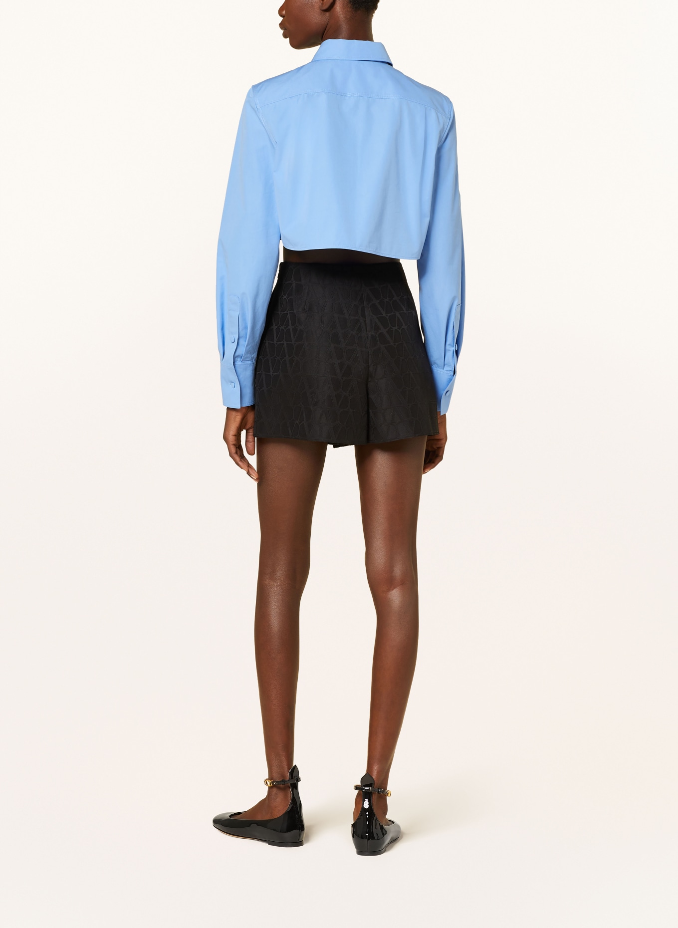 VALENTINO Cropped shirt blouse, Color: BLUE (Image 3)