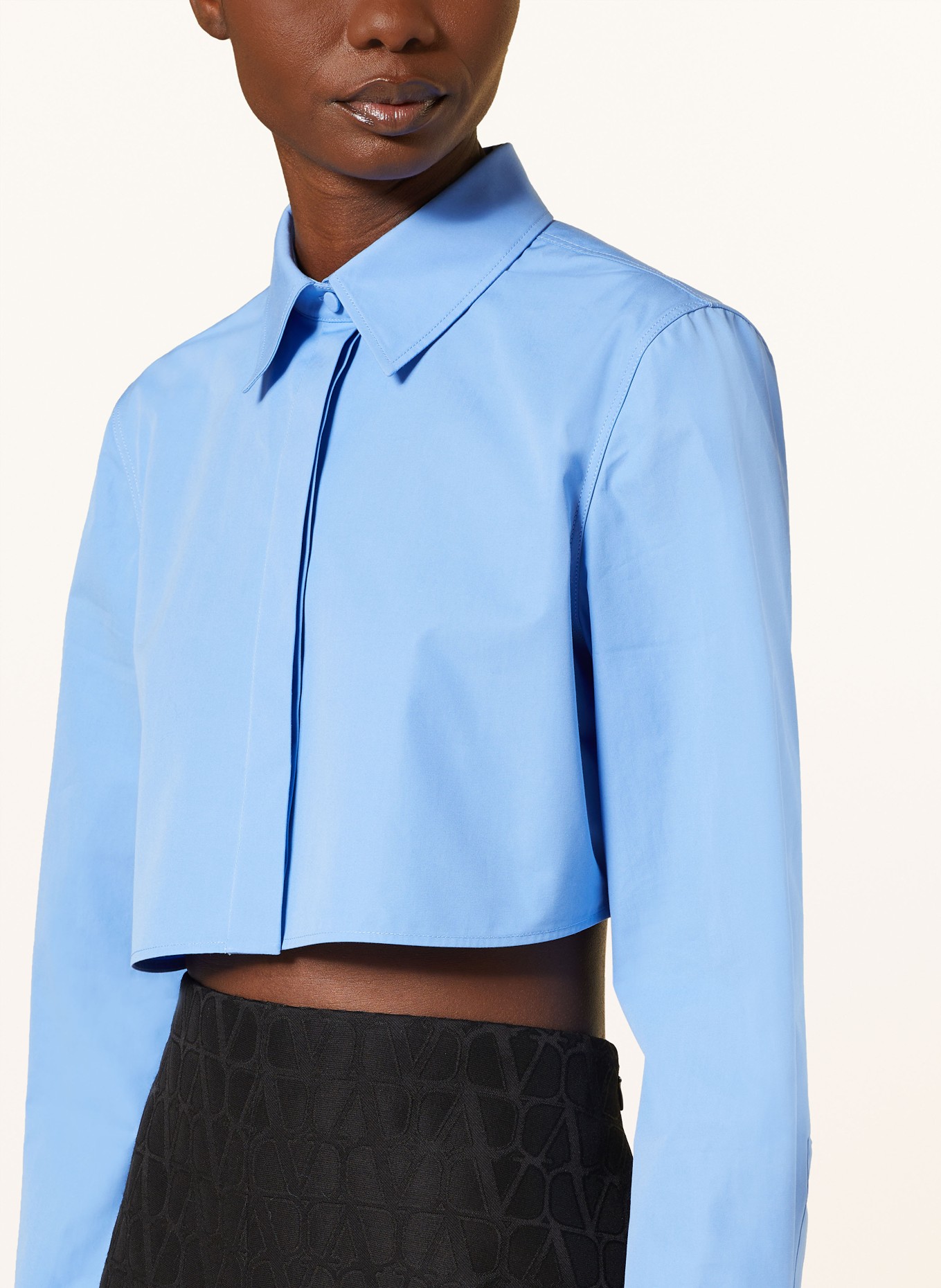 VALENTINO Cropped shirt blouse, Color: BLUE (Image 4)