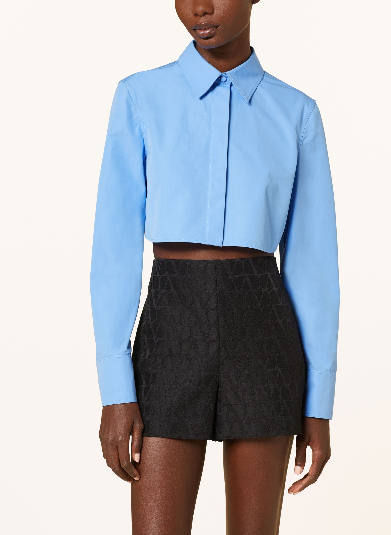 VALENTINO Cropped shirt blouse, Color: BLUE (Image 5)