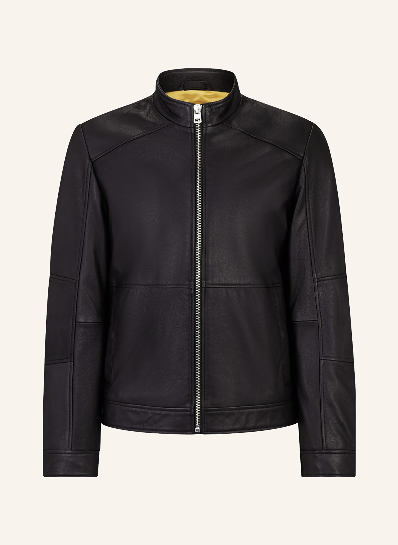 HUGO Leather jacket LOKIS, Color: BLACK (Image 1)