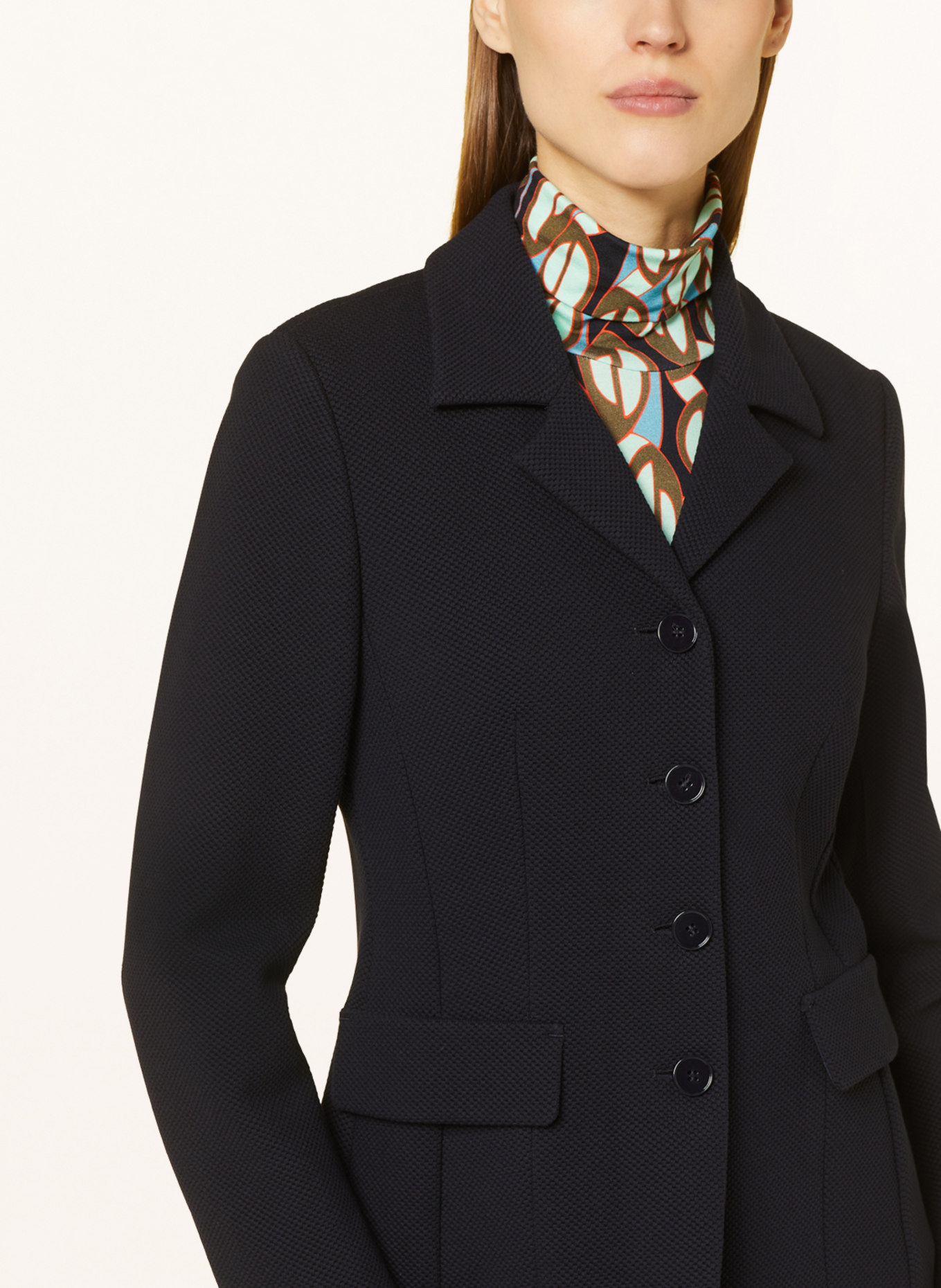 MARC CAIN Piqué blazer, Color: 395 MIDNIGHT BLUE (Image 4)