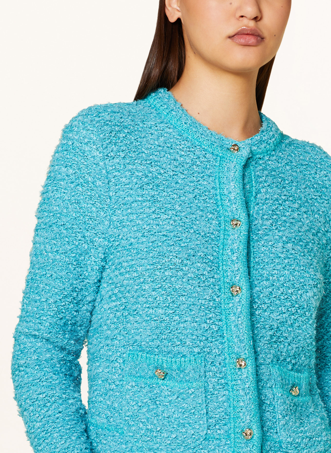MARC CAIN Cardigan with glitter thread, Color: 334 deep tourmaline (Image 4)