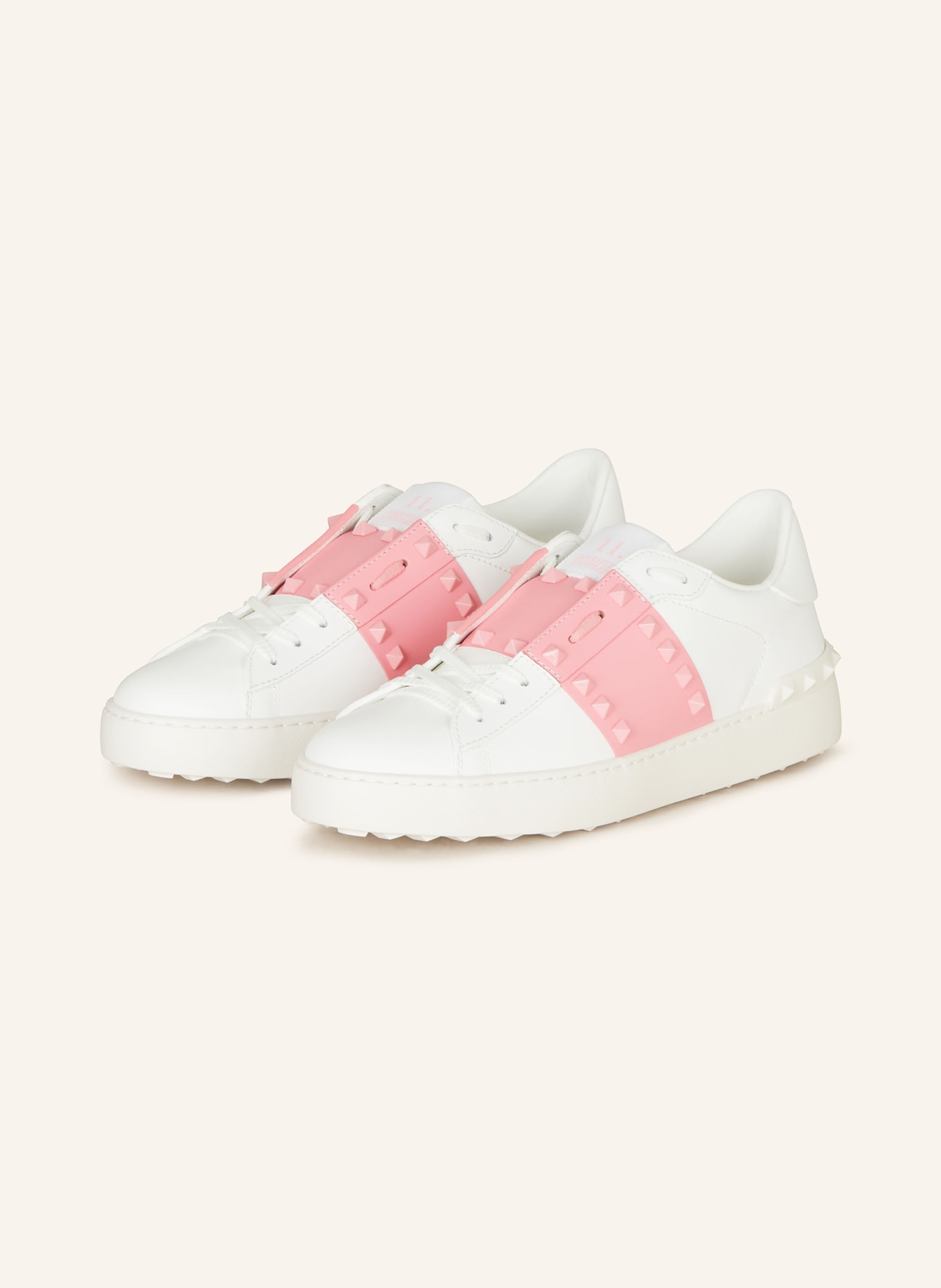 VALENTINO GARAVANI Sneakers ROCKSTUD UNTITLED with rivets, Color: WHITE/ PINK (Image 1)