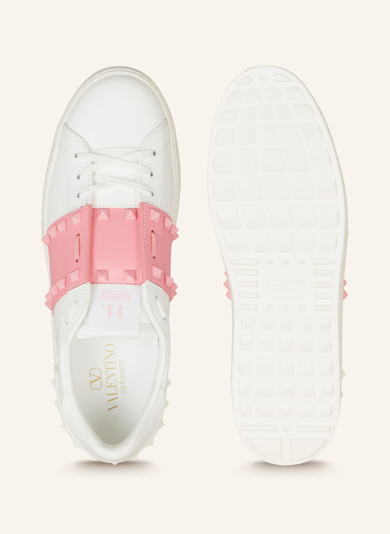 VALENTINO GARAVANI Sneakers ROCKSTUD UNTITLED with rivets, Color: WHITE/ PINK (Image 5)