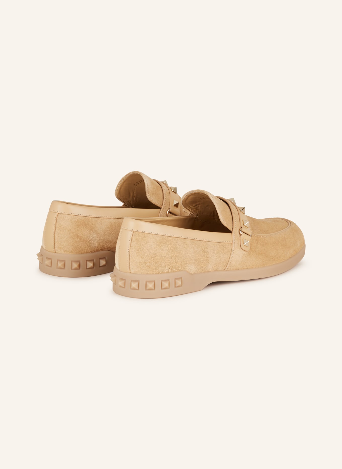 VALENTINO GARAVANI Loafers LEISURE FLOWS with rivets, Color: BEIGE (Image 2)