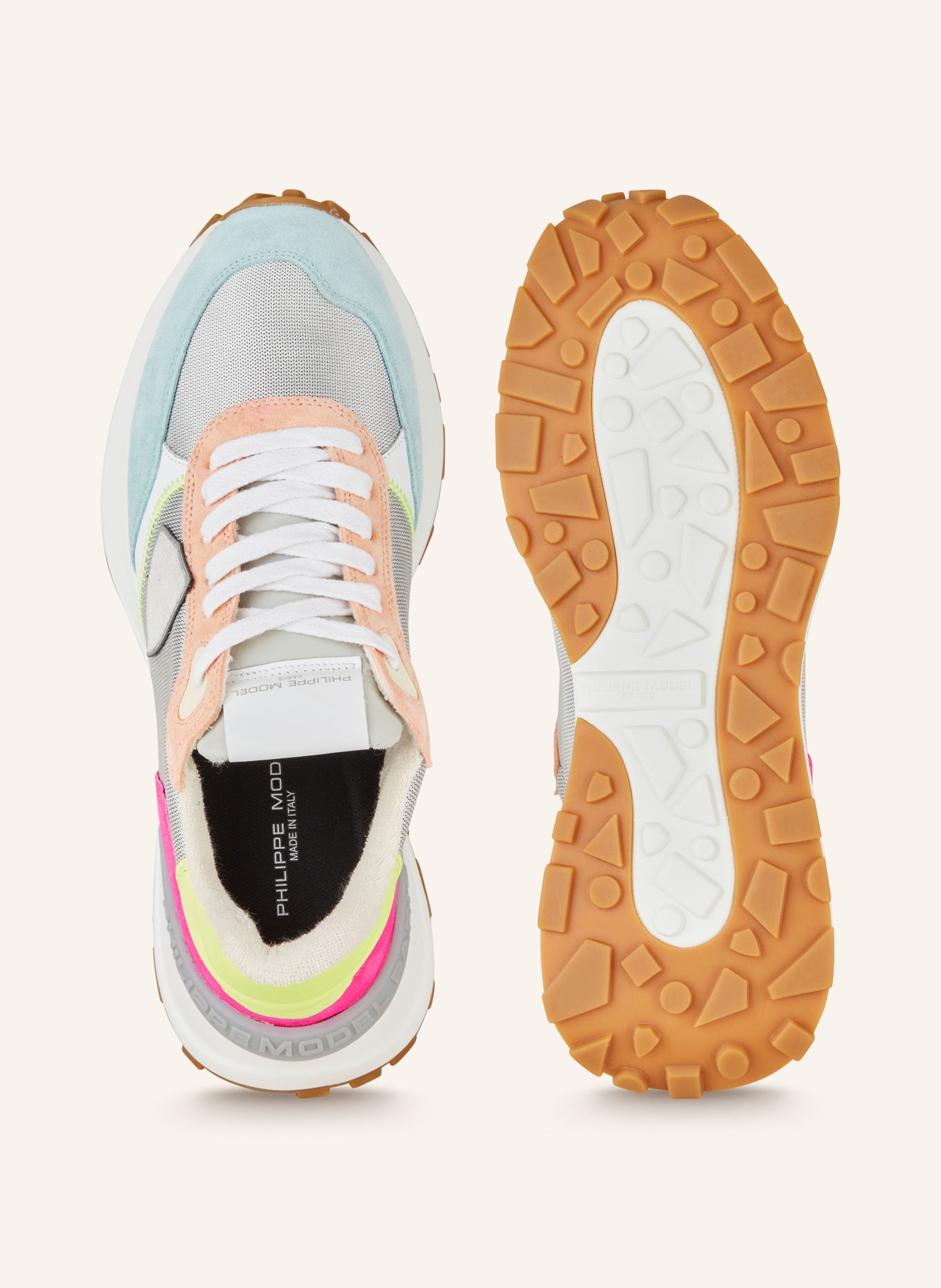 PHILIPPE MODEL Sneaker ANTIBES, Farbe: PINK/ NEONGELB/ MINT (Bild 5)