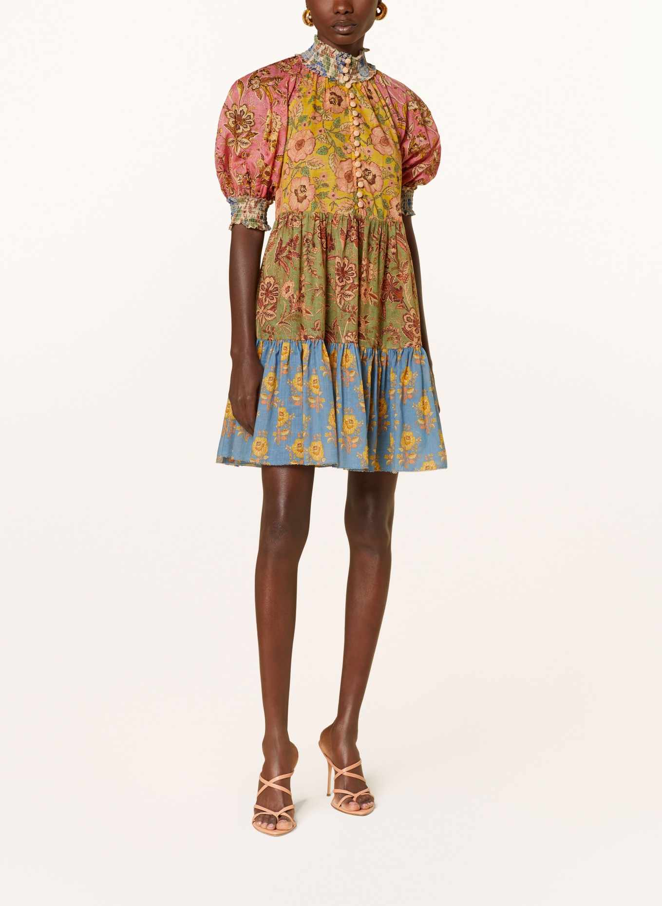 ZIMMERMANN Kleid JUNIE LANTERN, Farbe: OLIV/ DUNKELGELB/ ROT (Bild 2)