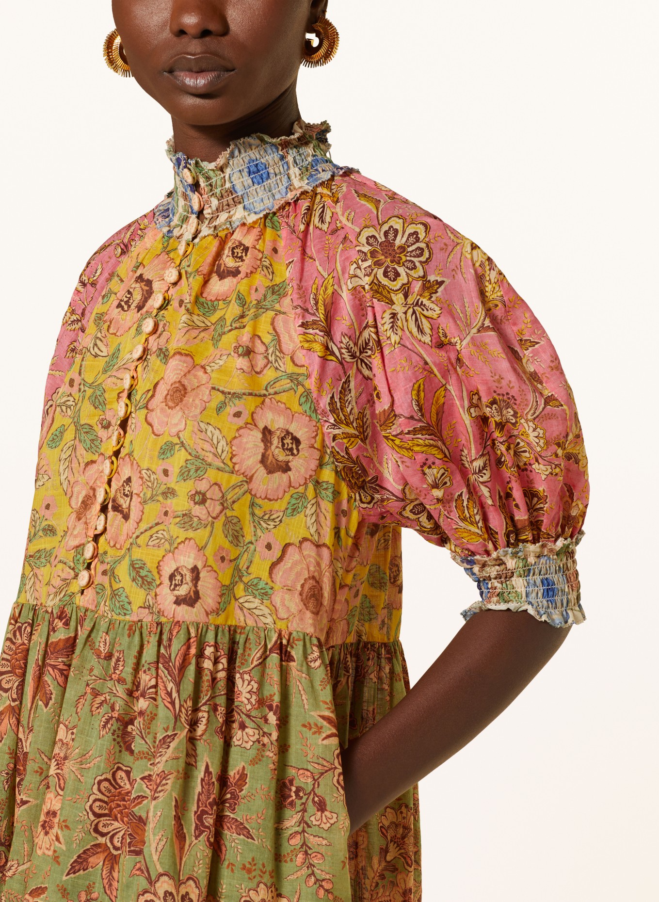 ZIMMERMANN Kleid JUNIE LANTERN, Farbe: OLIV/ DUNKELGELB/ ROT (Bild 4)