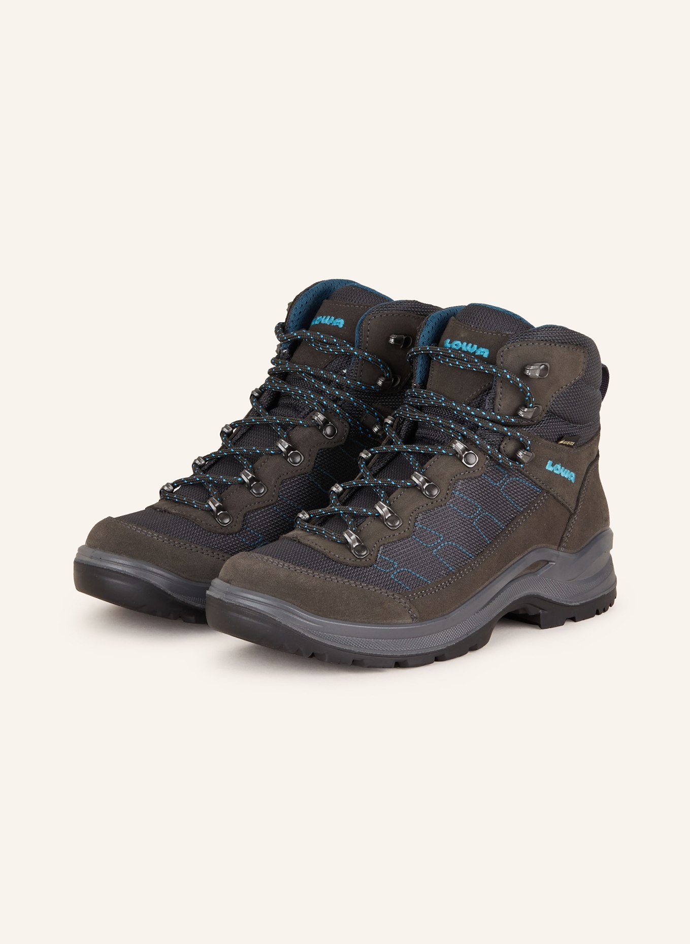 LOWA Trekking shoes TAURUS PRO GTX MID, Color: DARK GRAY/ TEAL (Image 1)
