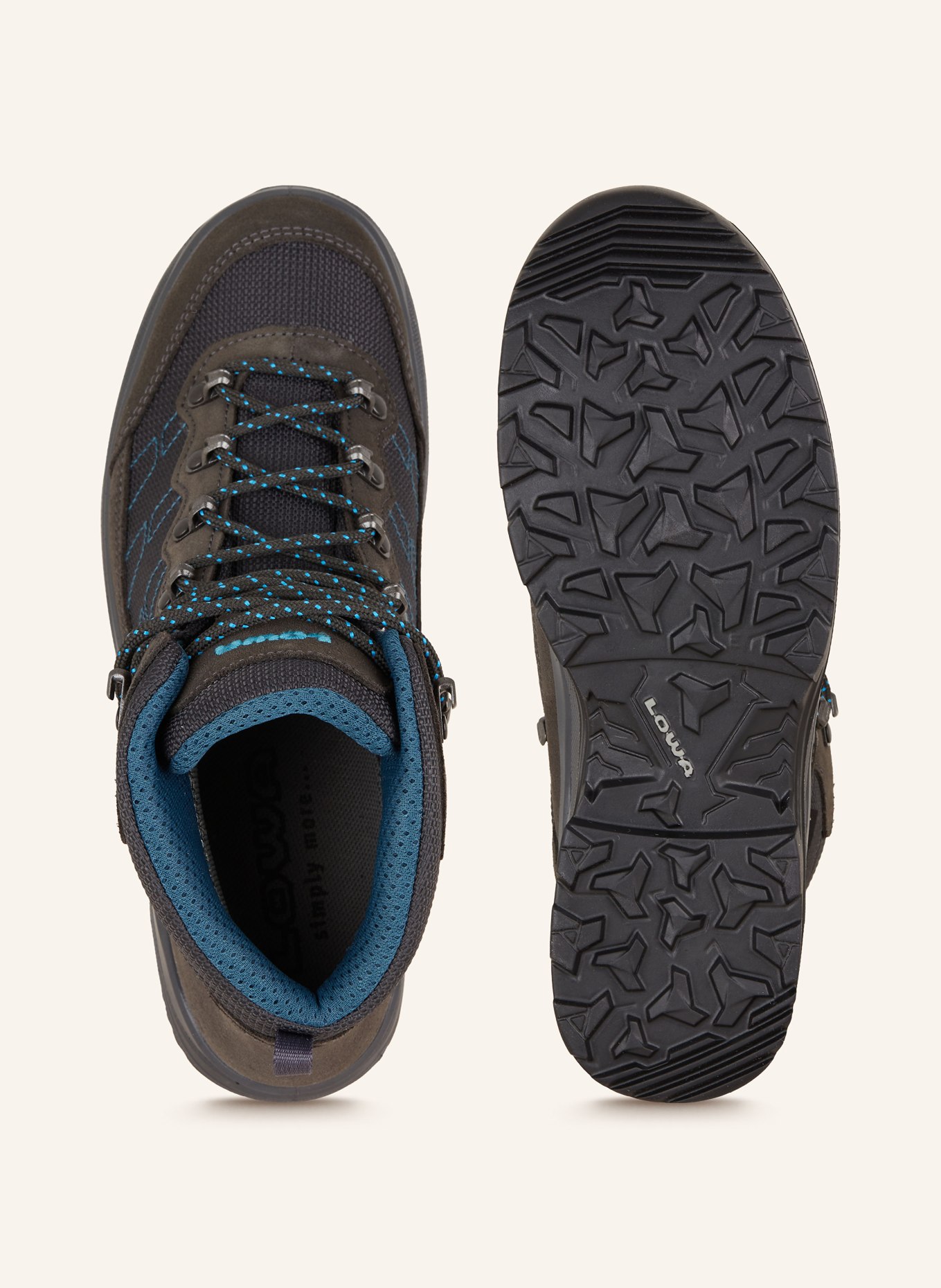 LOWA Trekking shoes TAURUS PRO GTX MID, Color: DARK GRAY/ TEAL (Image 5)