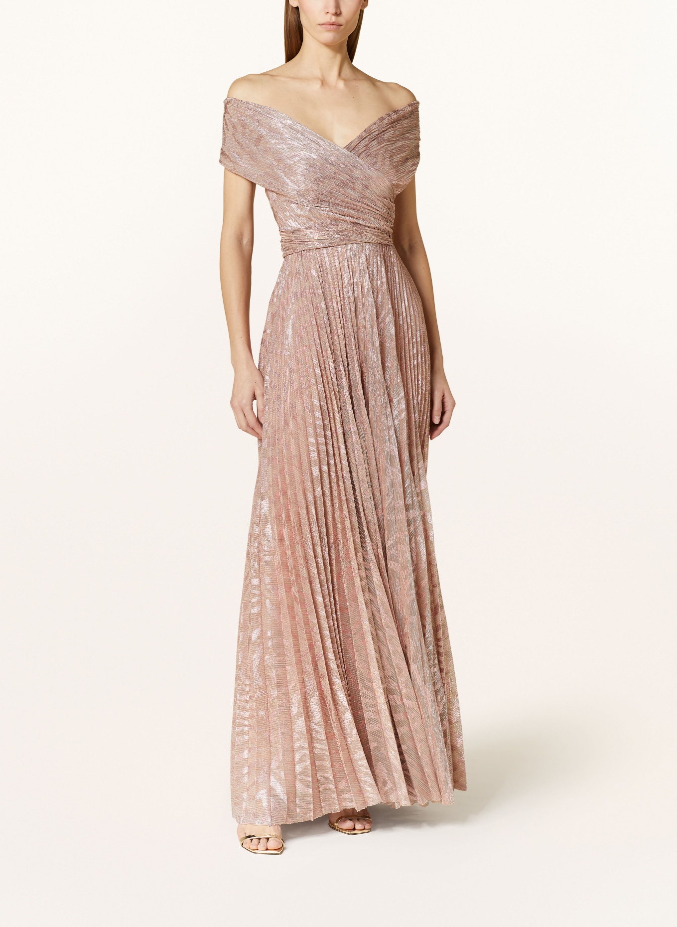 TALBOT RUNHOF Sukienka wieczorowa z plisami, Kolor: BLADORÓŻOWY/ SREBRNY (Obrazek 2)