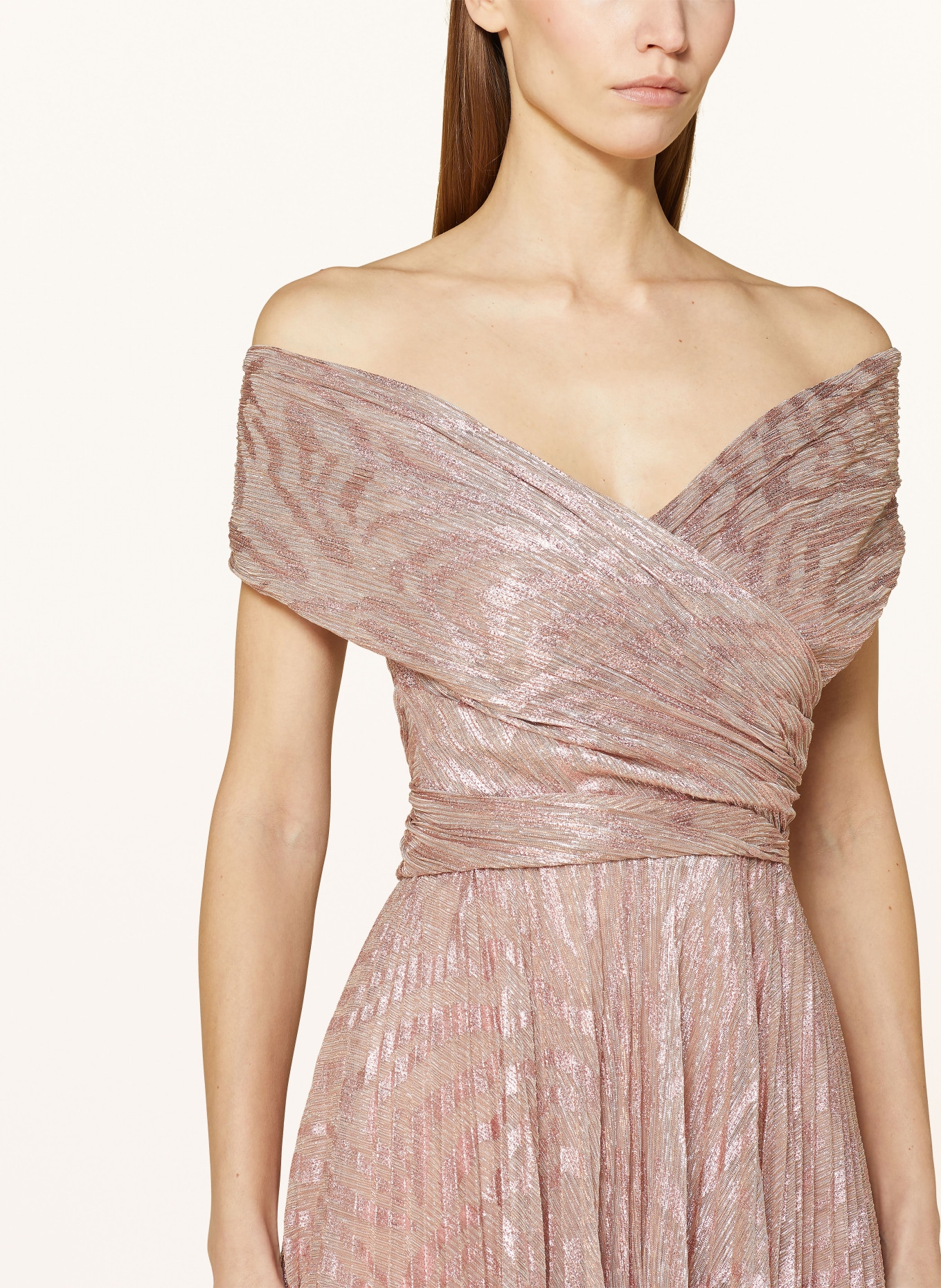 TALBOT RUNHOF Evening dress with pleats, Color: ROSE/ SILVER (Image 4)