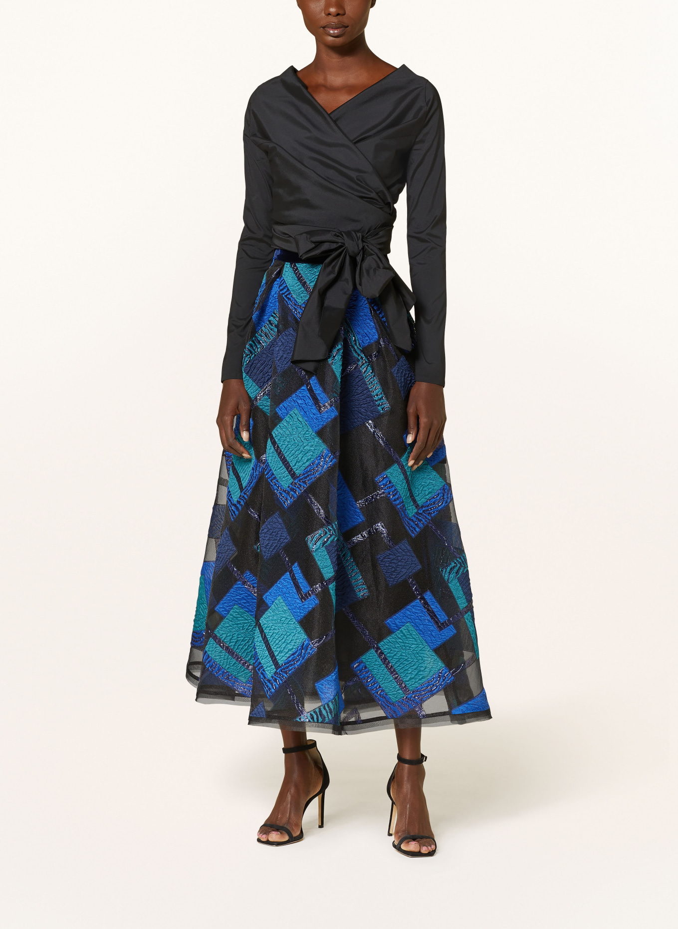 TALBOT RUNHOF Wrap blouse with silk, Color: BLACK (Image 2)