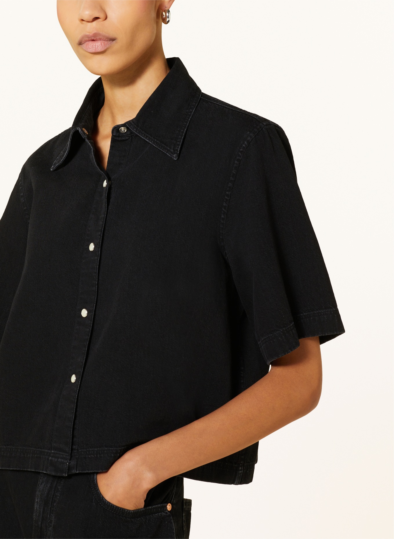 CLOSED Denim blouse, Color: BLACK (Image 4)
