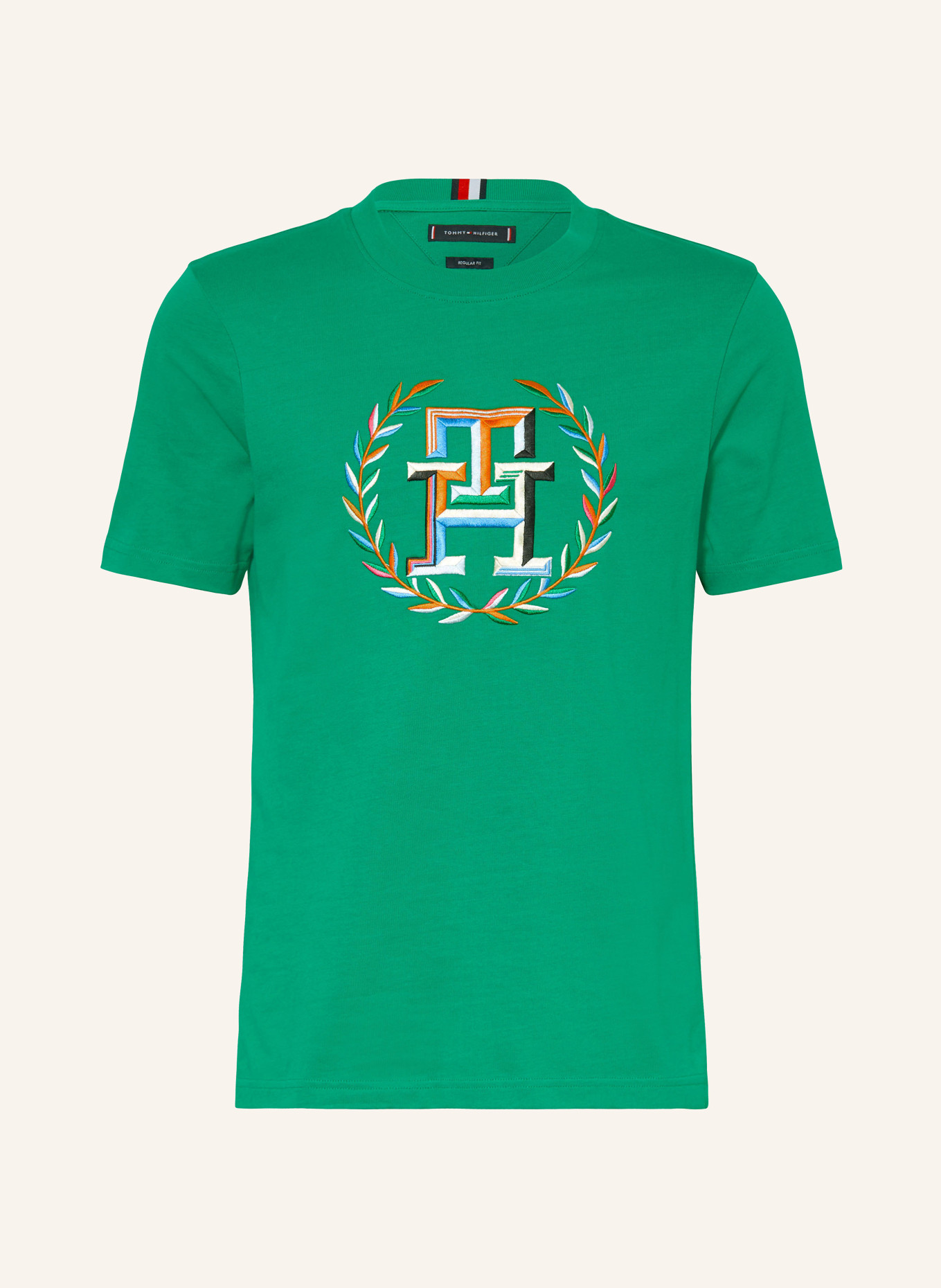 TOMMY HILFIGER T-Shirt, Farbe: GRÜN/ BLAU/ ORANGE (Bild 1)