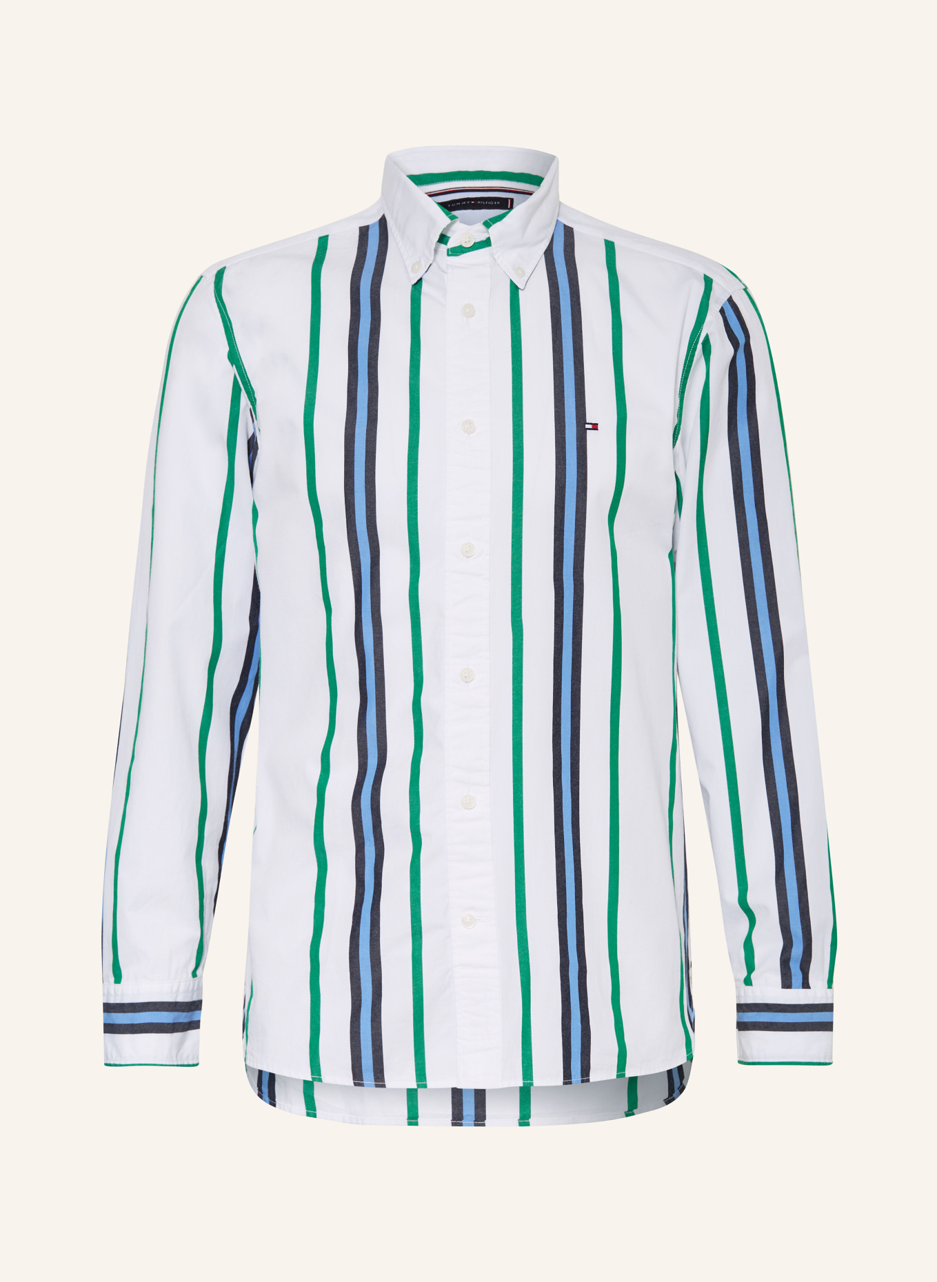 TOMMY HILFIGER Shirt regular fit, Color: WHITE/ GREEN/ LIGHT BLUE (Image 1)