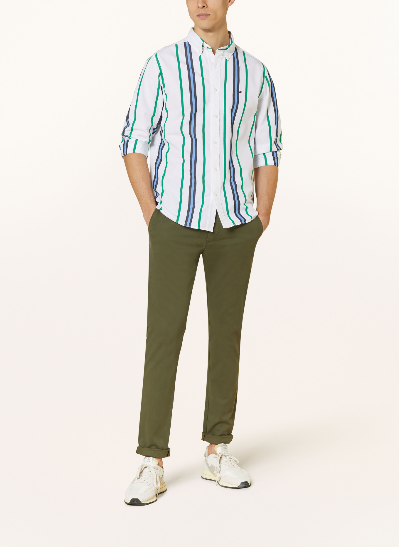 TOMMY HILFIGER Shirt regular fit, Color: WHITE/ GREEN/ LIGHT BLUE (Image 2)