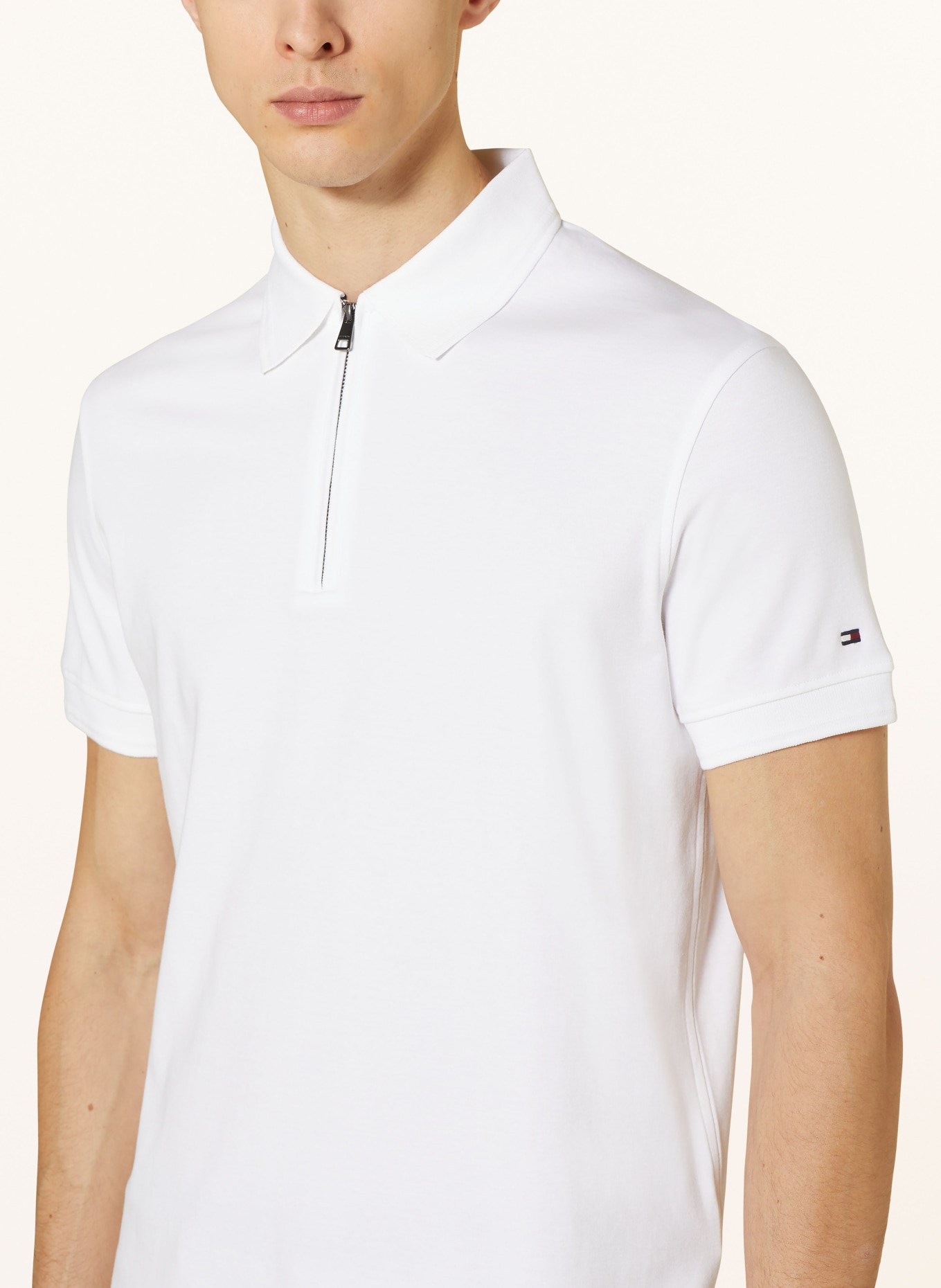 TOMMY HILFIGER Jersey polo shirt slim fit, Color: CREAM (Image 4)