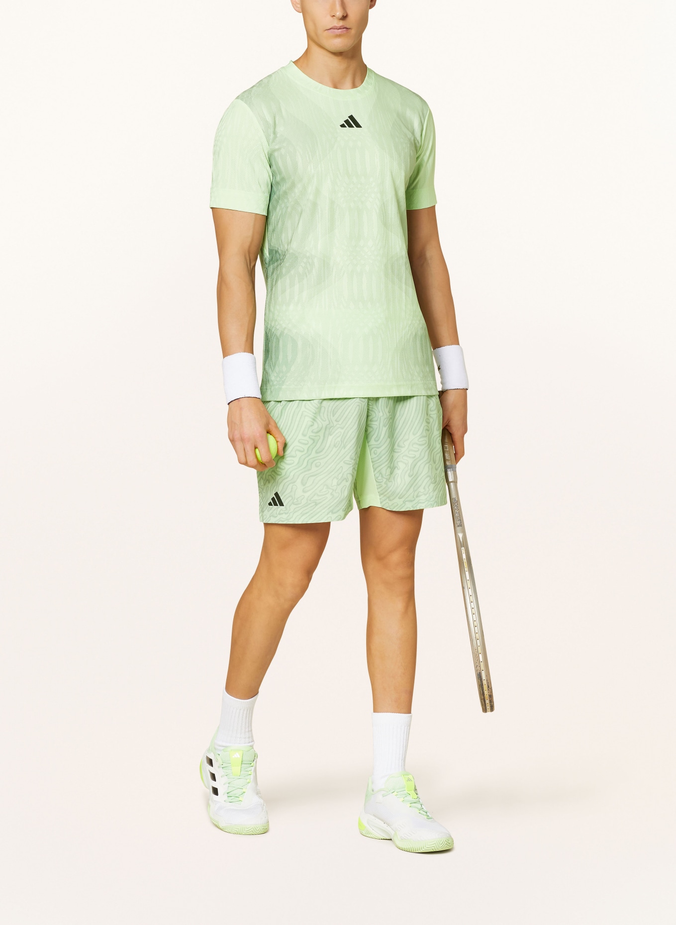 adidas Tennis shorts ERGO, Color: LIGHT GREEN/ GREEN (Image 2)