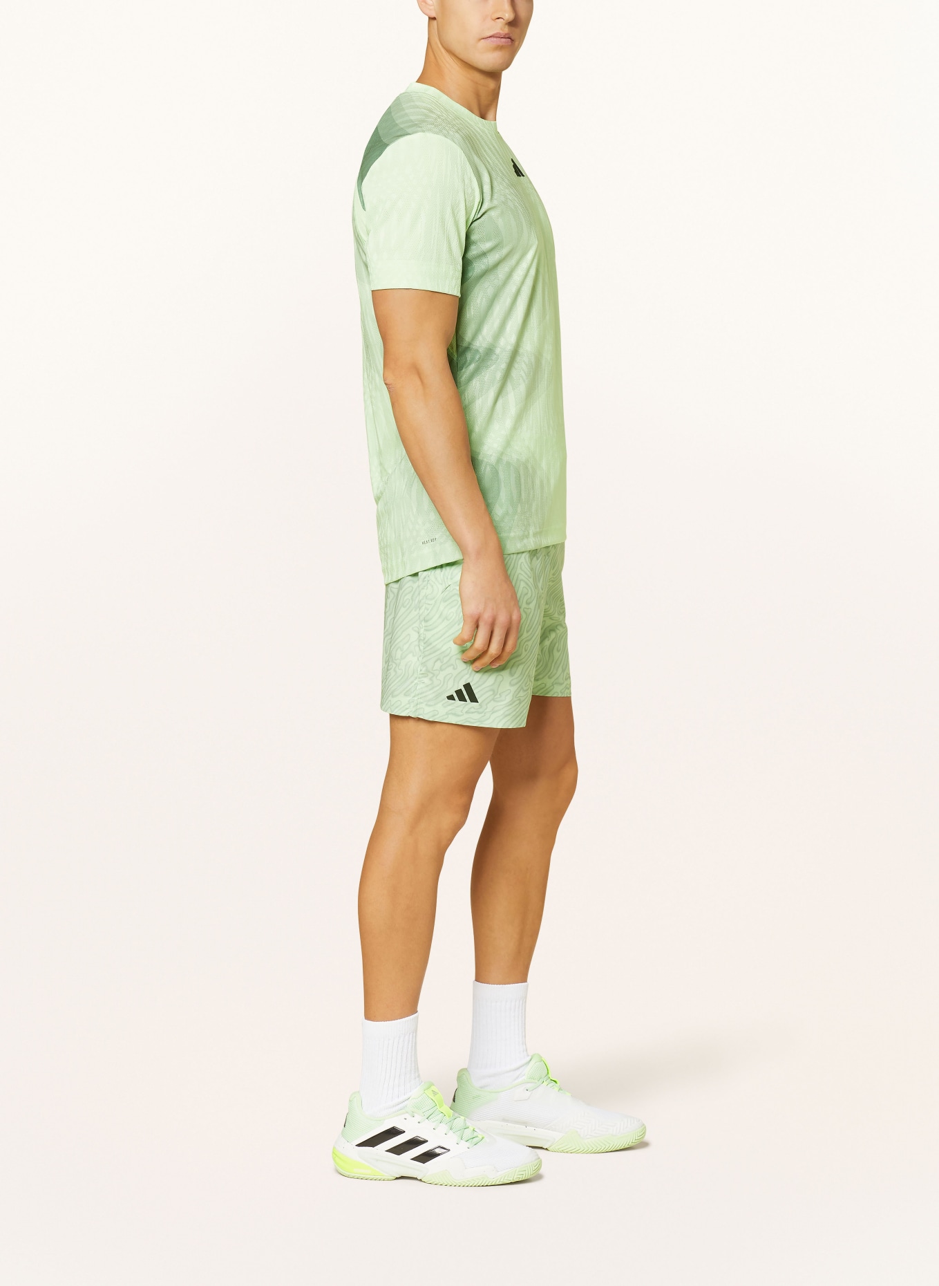 adidas Tennis shorts ERGO, Color: LIGHT GREEN/ GREEN (Image 4)