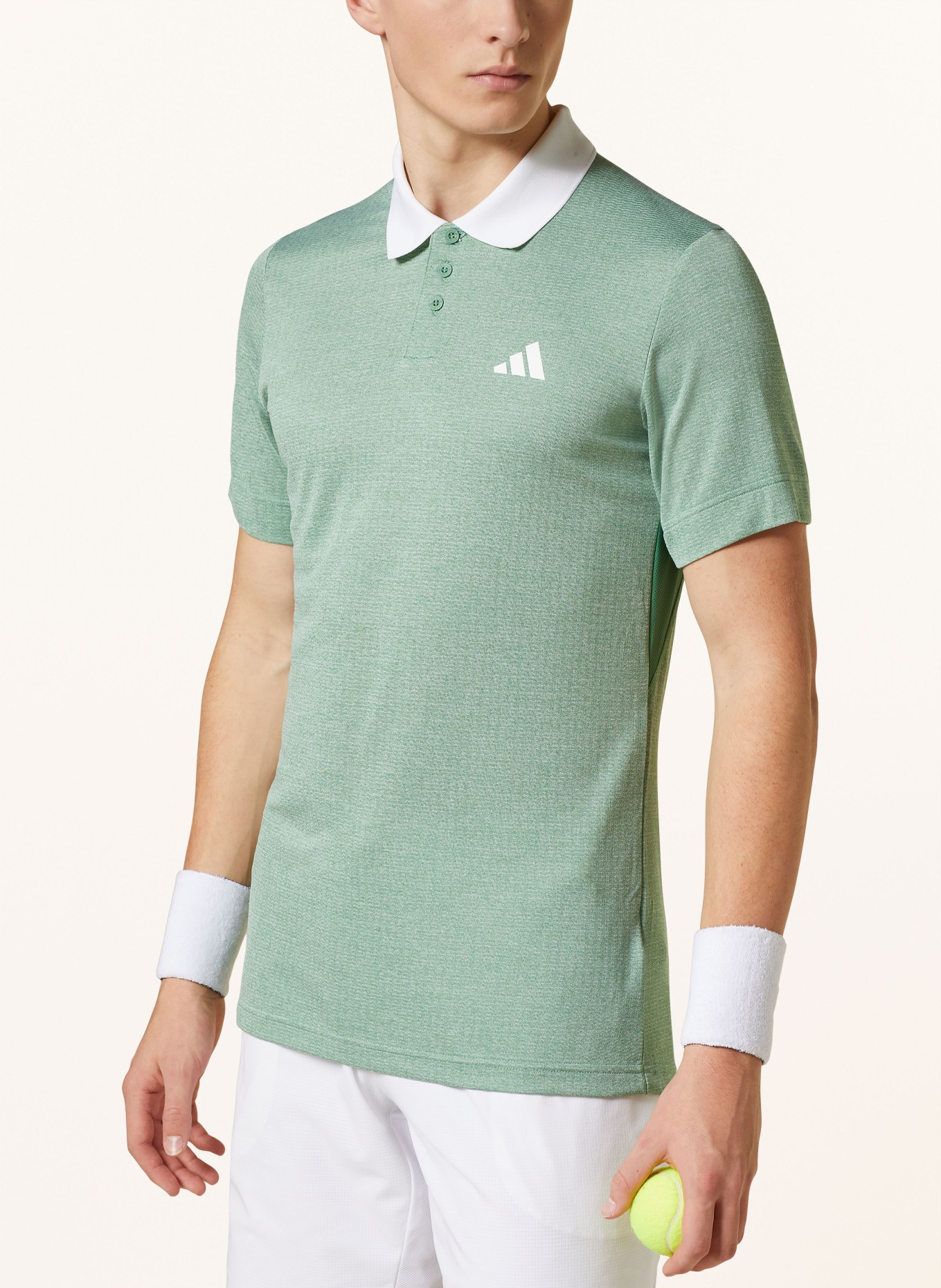 adidas Funktions-Poloshirt FREELIFT Regular Fit, Farbe: HELLGRÜN/ WEISS (Bild 4)