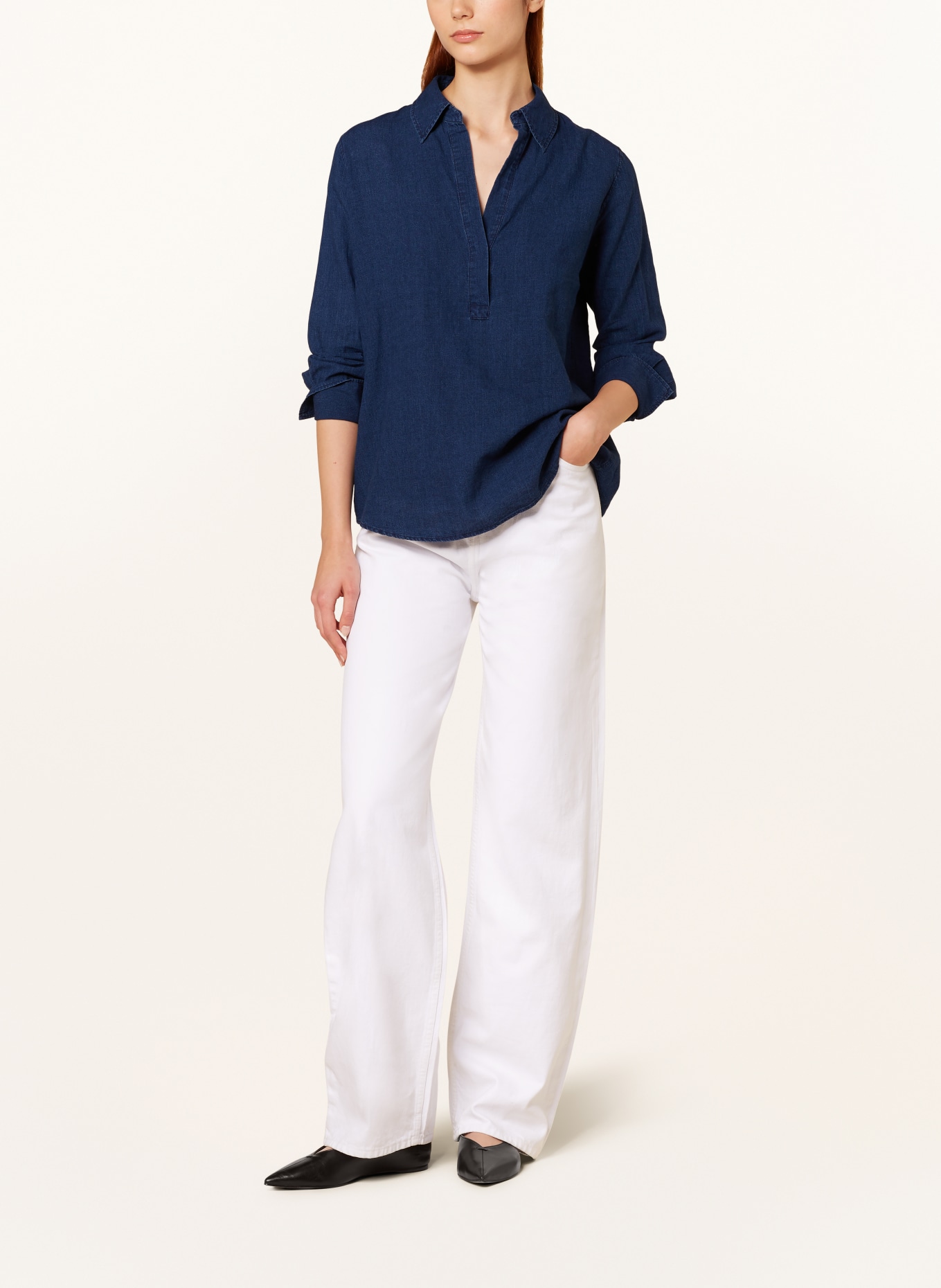 CLOSED Shirt blouse in denim look, Color: DARK BLUE (Image 2)