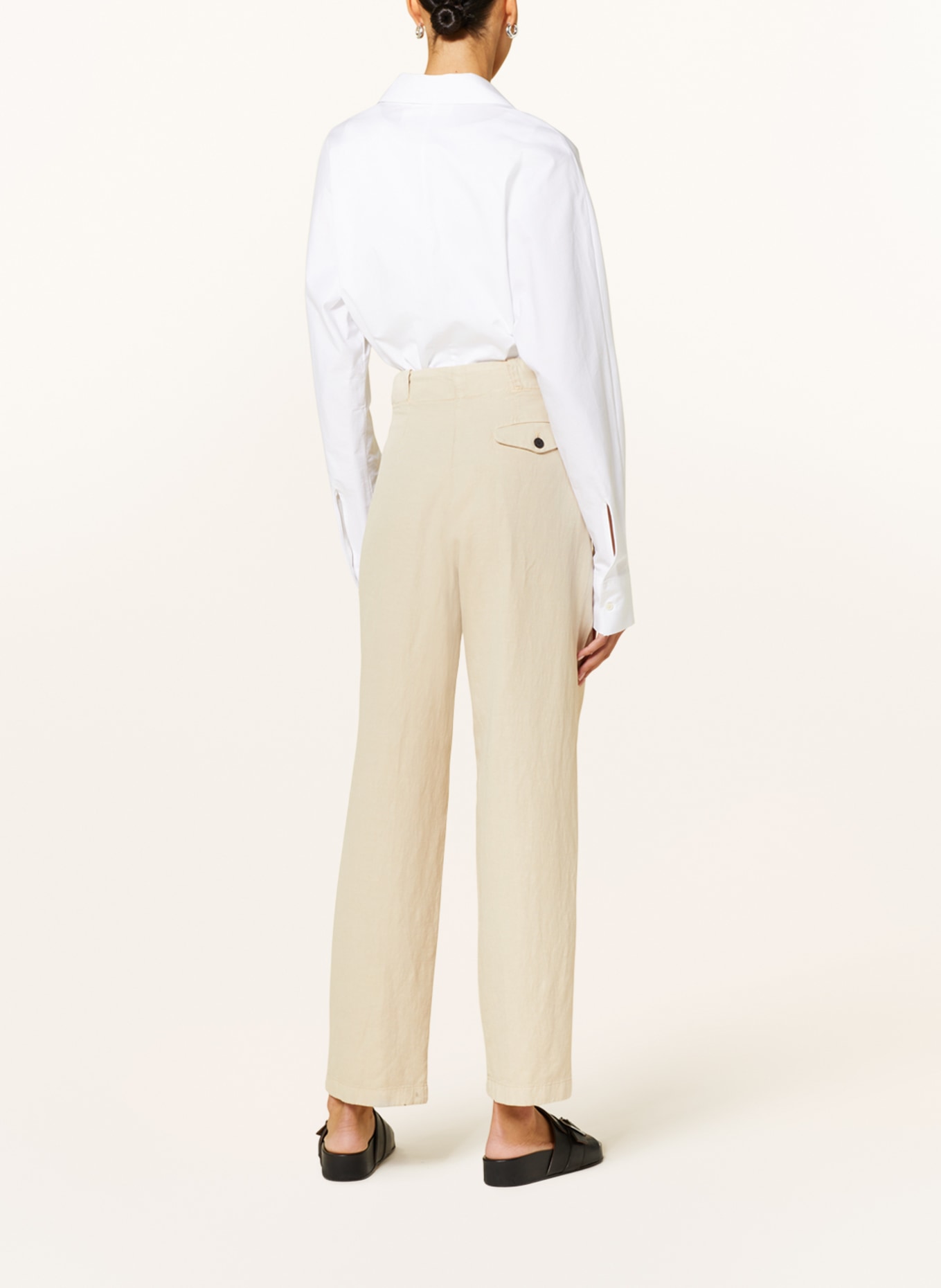 CLOSED Spodnie MAWSON z lnem, Kolor: JASNOBRĄZOWY (Obrazek 3)