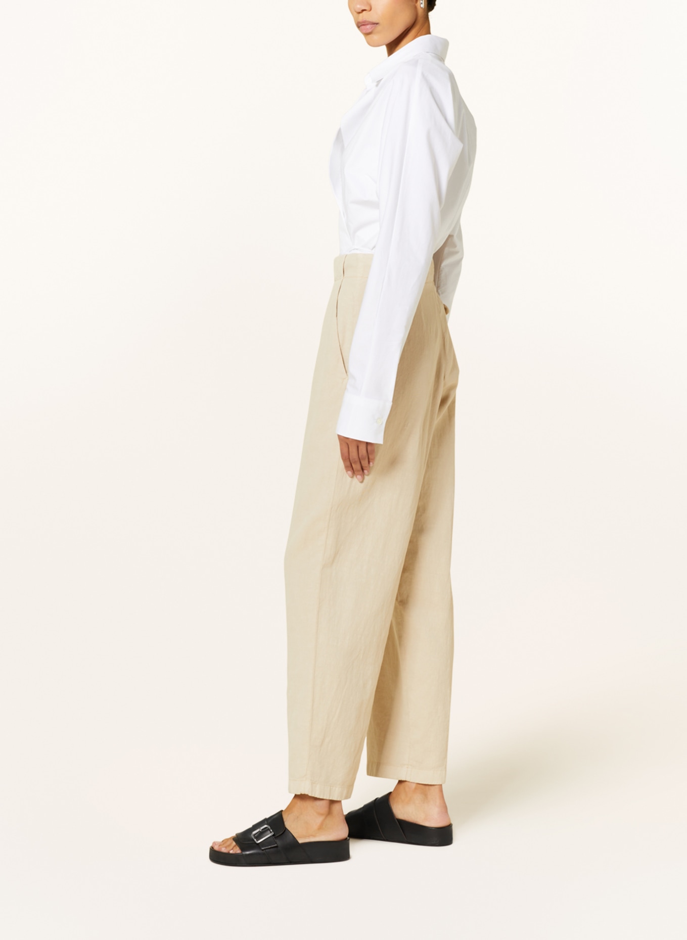 CLOSED Spodnie MAWSON z lnem, Kolor: JASNOBRĄZOWY (Obrazek 4)