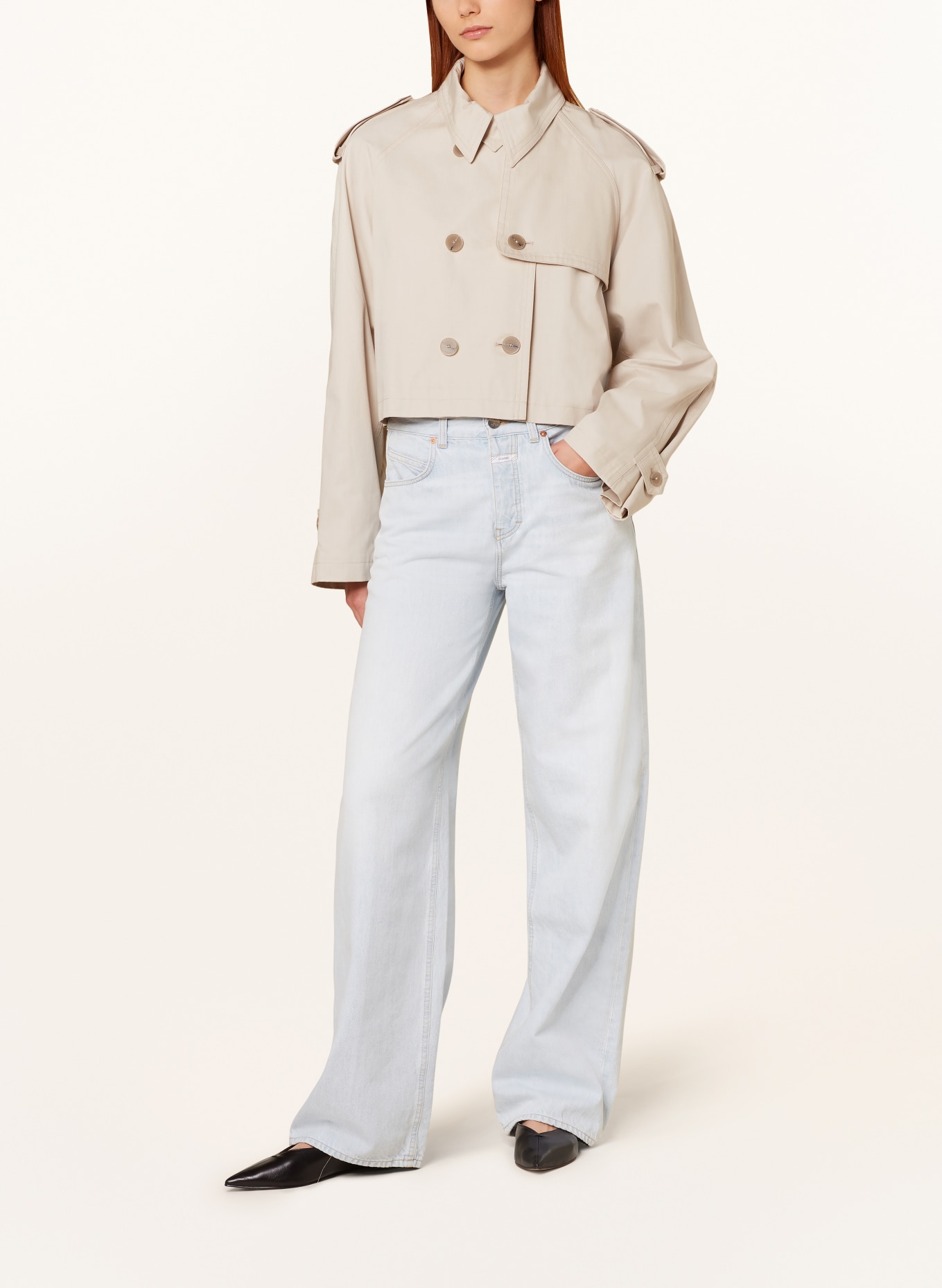 CLOSED Cropped trench coat, Color: LIGHT BROWN (Image 2)