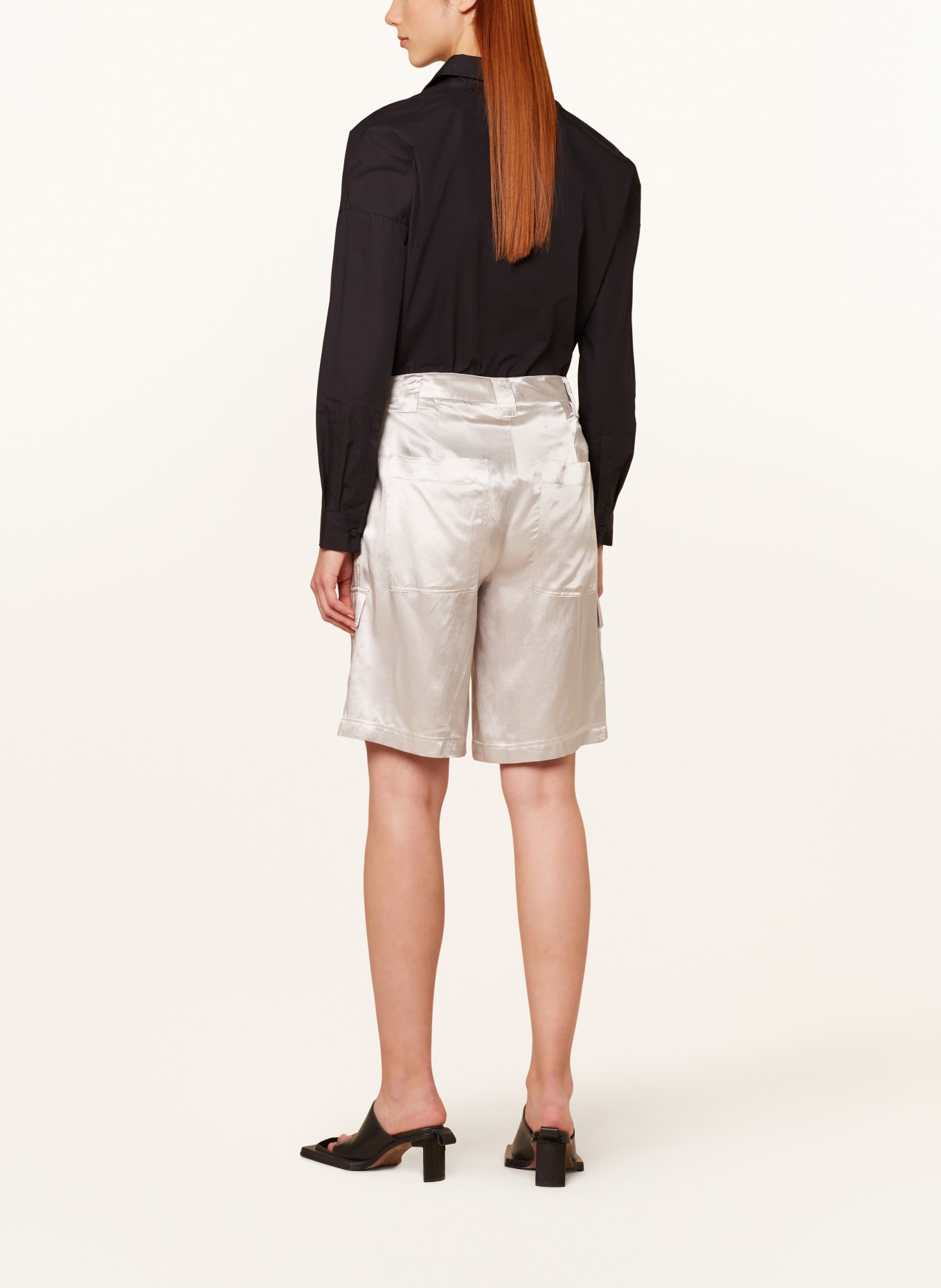 CLOSED Cargo shorts in silk, Color: SILVER (Image 3)