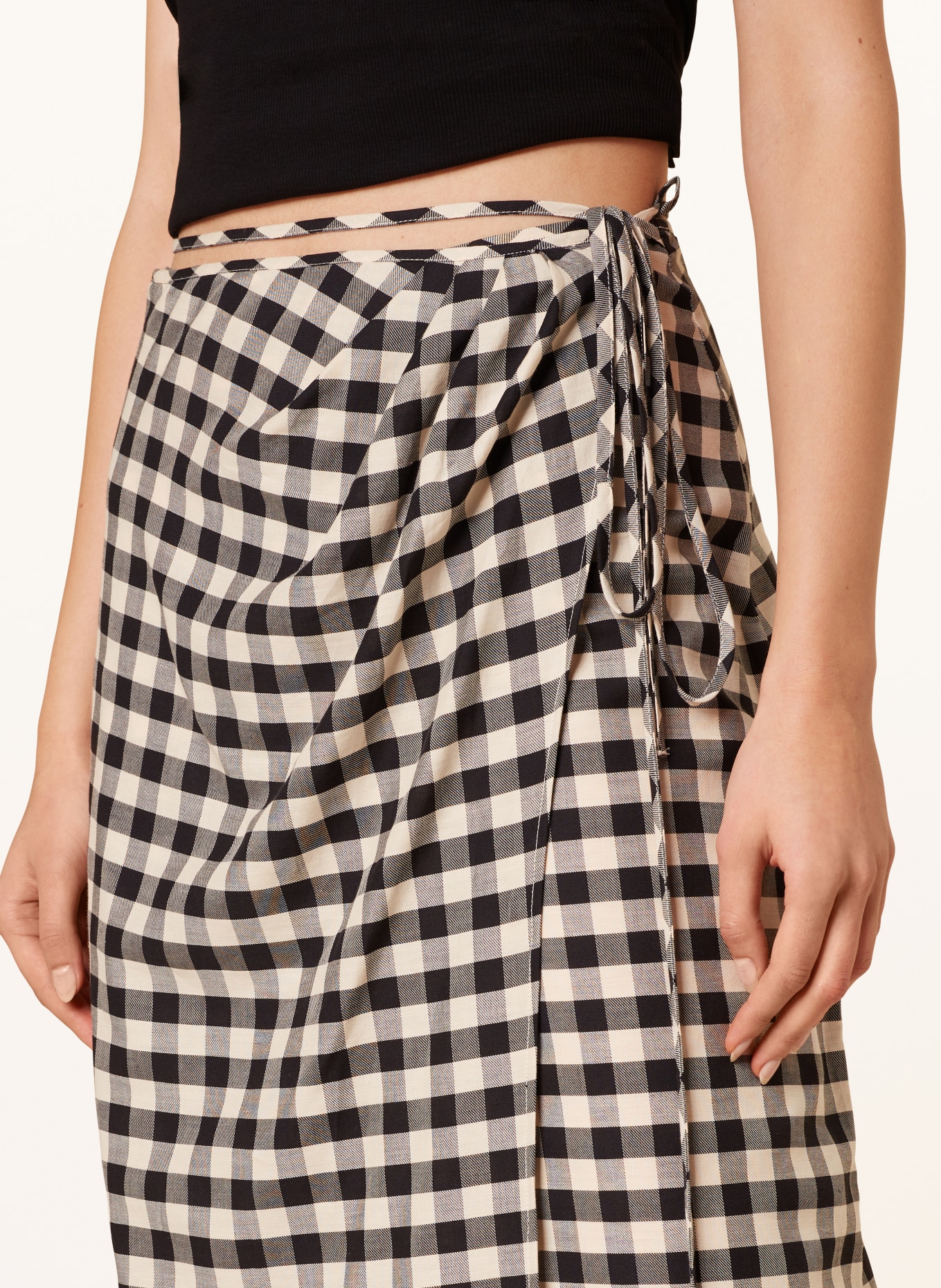 CLOSED Wrap skirt, Color: BLACK/ BEIGE (Image 4)