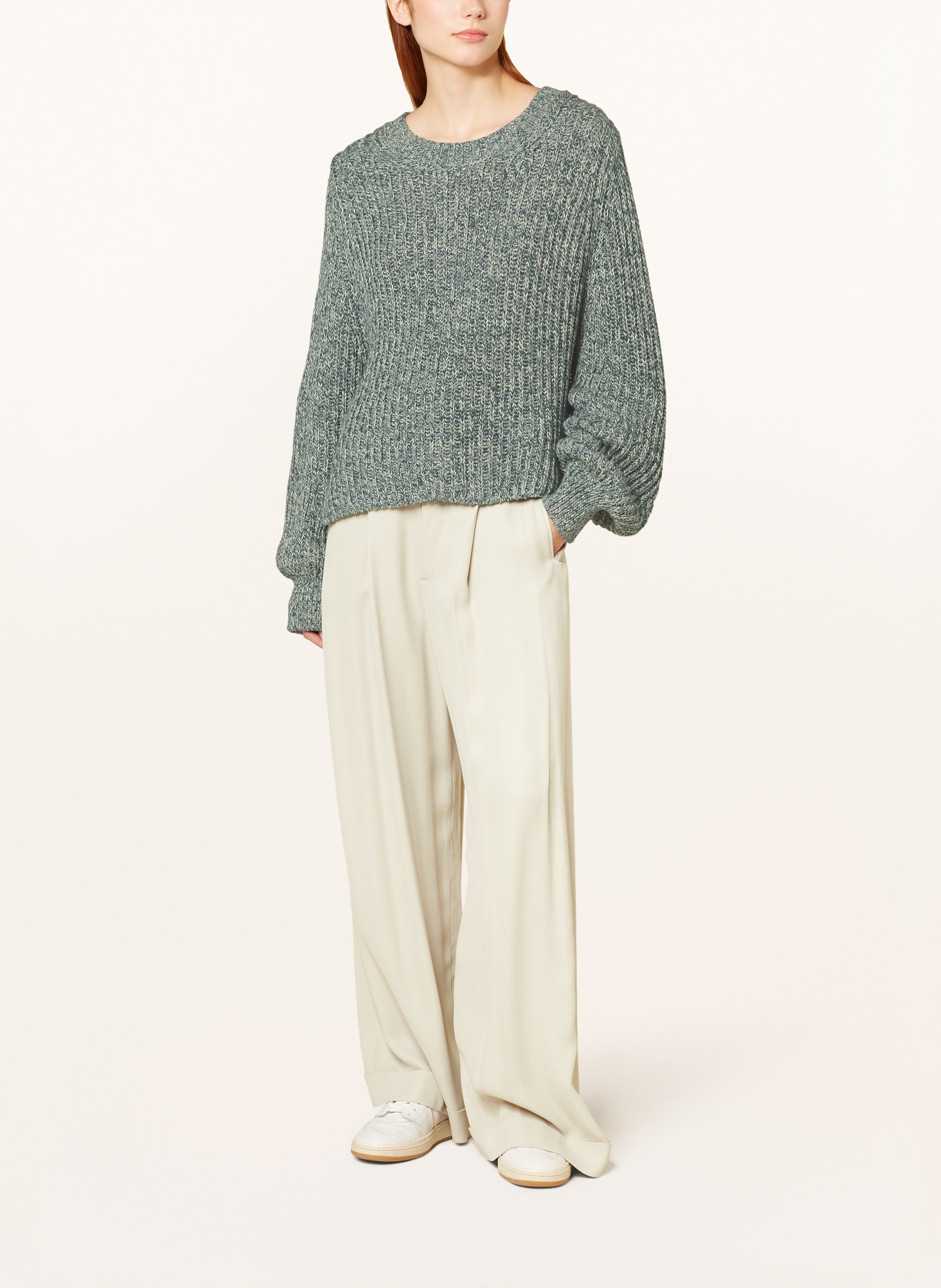 CLOSED Pullover, Farbe: WEISS/ DUNKELGRÜN (Bild 2)