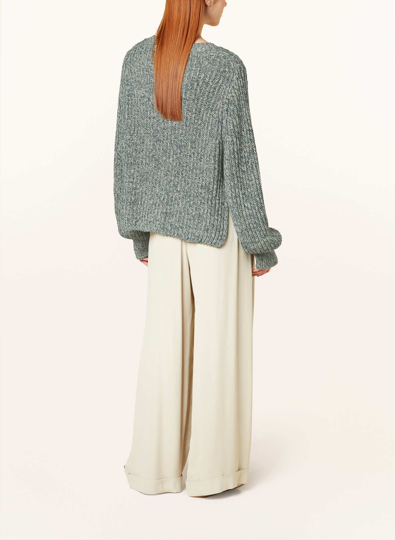 CLOSED Sweater, Color: WHITE/ DARK GREEN (Image 3)