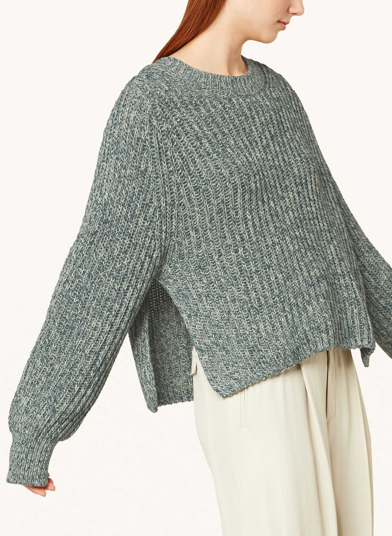 CLOSED Sweater, Color: WHITE/ DARK GREEN (Image 5)